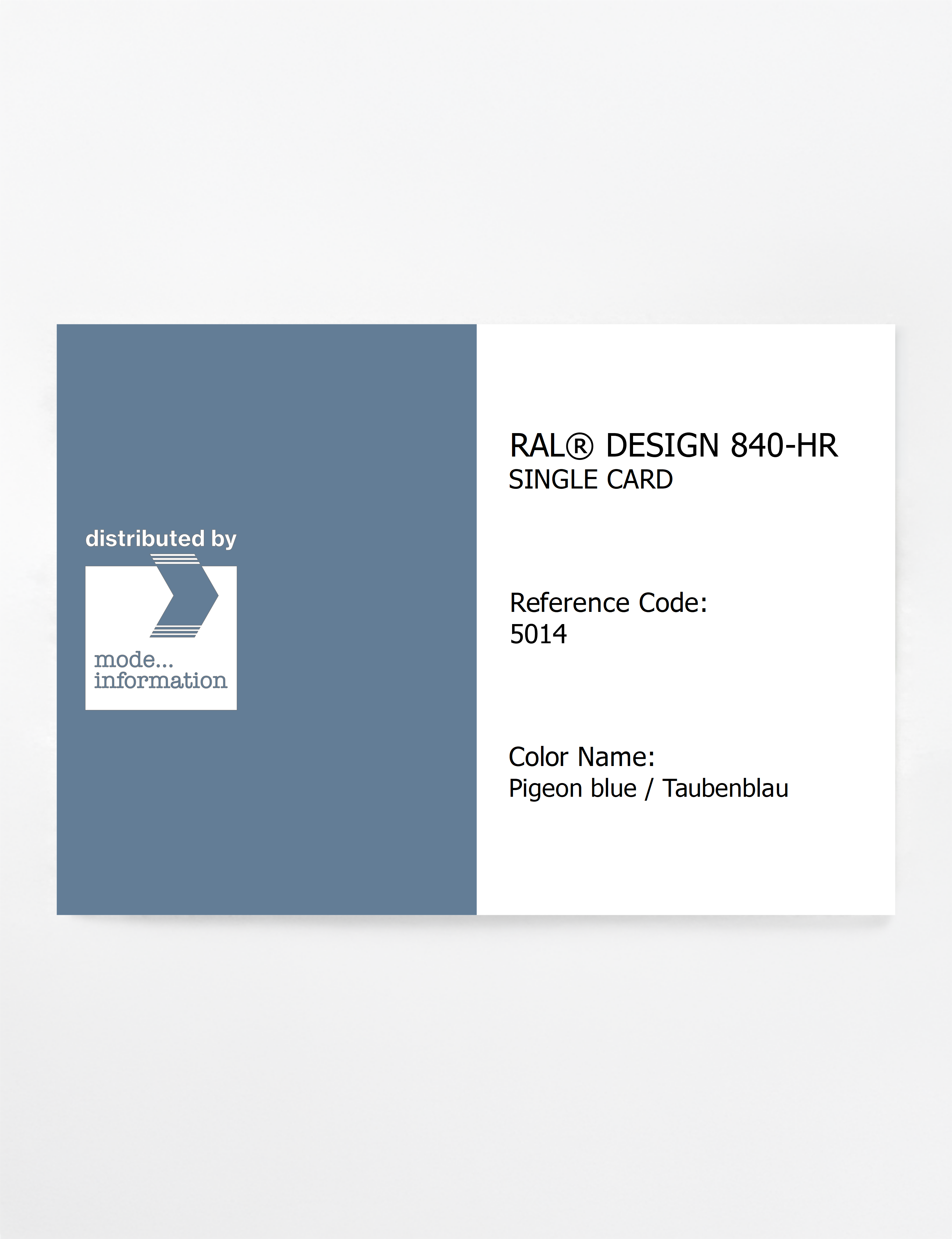 Artikelbild 1 des Artikels “RAL® CLASSIC 840-HR SINGLE CARD 5014 Pigeon blue / Taubenblau “