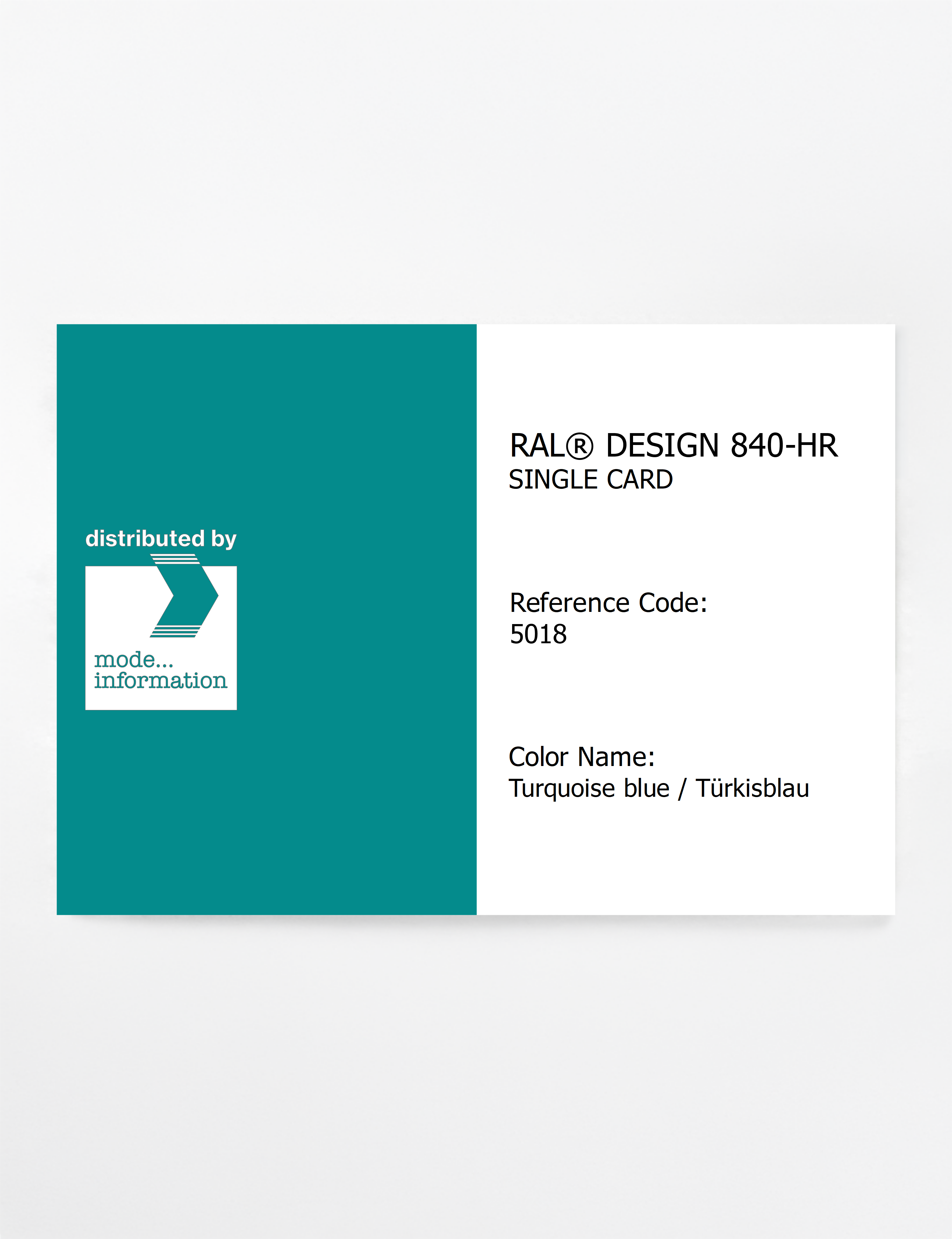 Artikelbild 1 des Artikels “RAL® CLASSIC 840-HR SINGLE CARD 5018 Turquoise blue / Türkisblau “