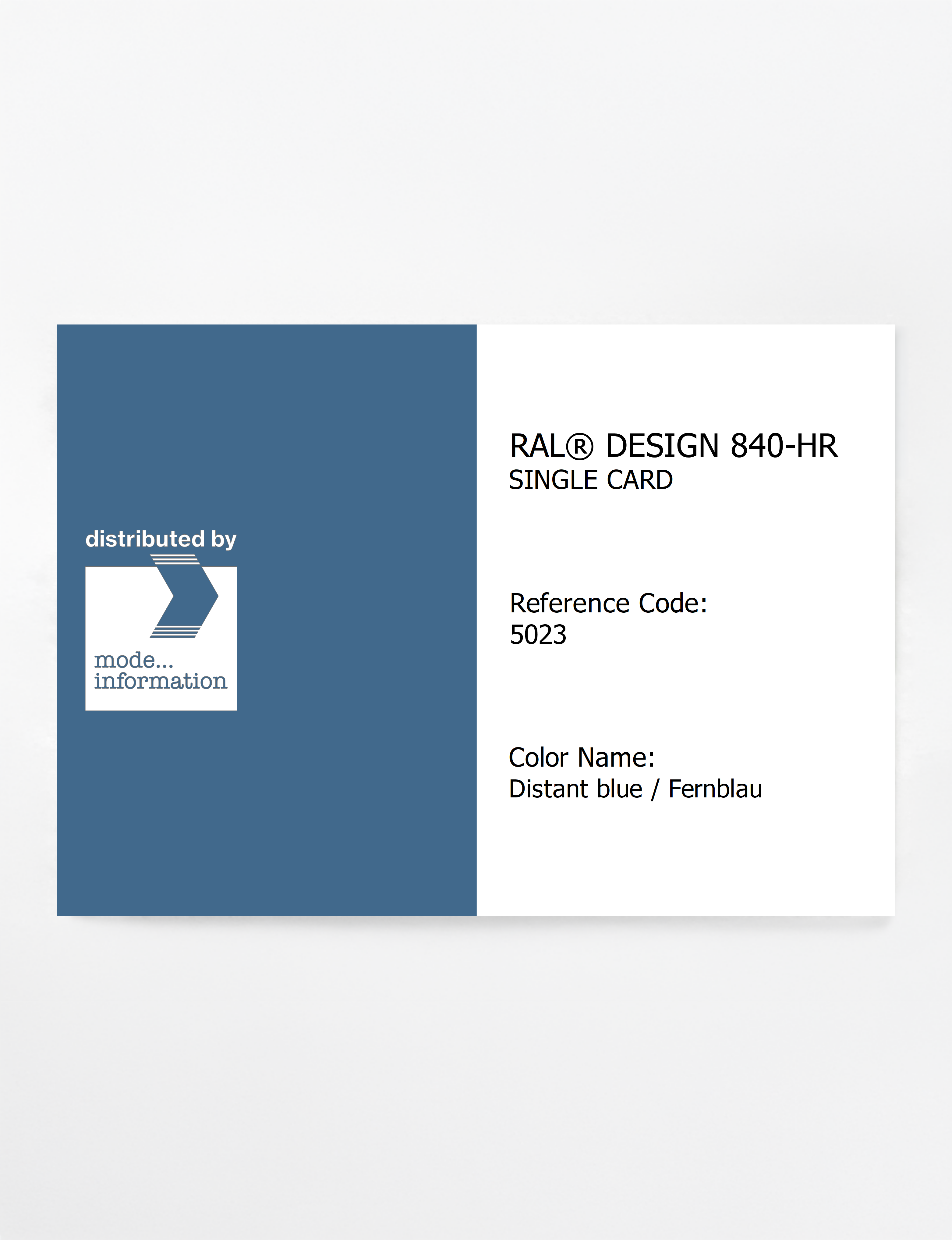 Artikelbild 1 des Artikels “RAL® CLASSIC 840-HR SINGLE CARD 5023 Distant blue / Fernblau “