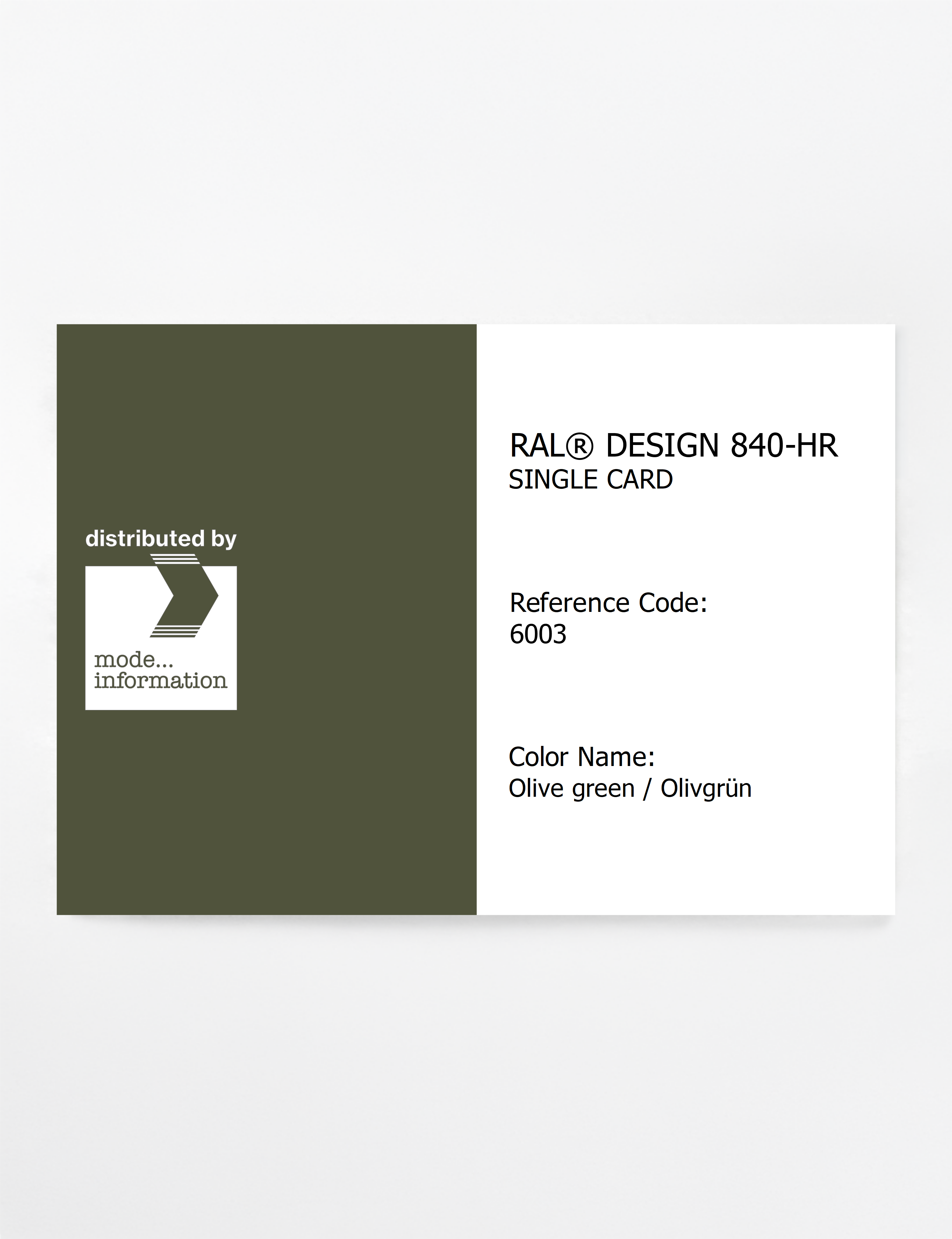 Artikelbild 1 des Artikels “RAL® CLASSIC 840-HR SINGLE CARD 6003 Olive green / Olivgrün “