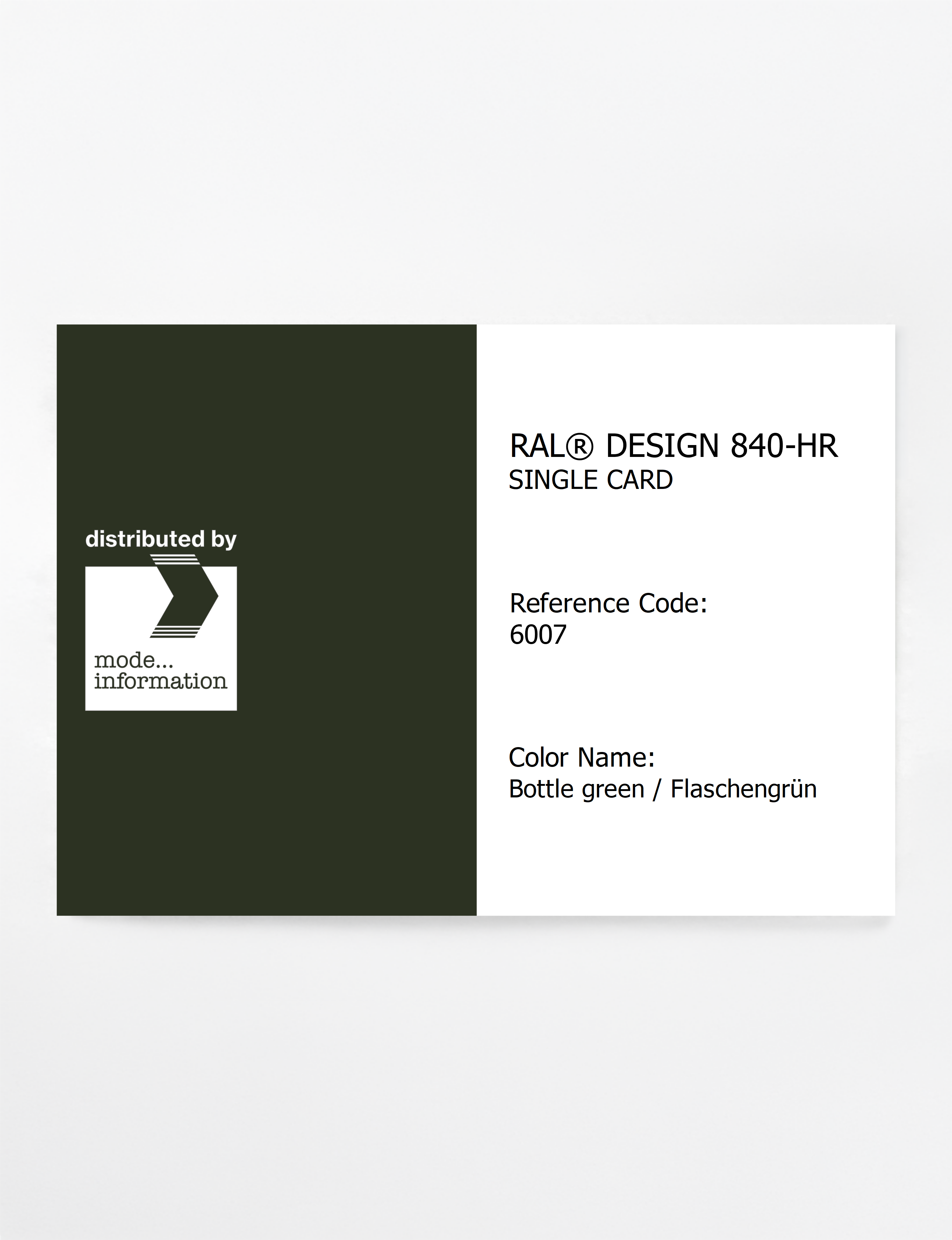 Artikelbild 1 des Artikels “RAL® CLASSIC 840-HR SINGLE CARD 6007 Bottle green / Flaschengrün “