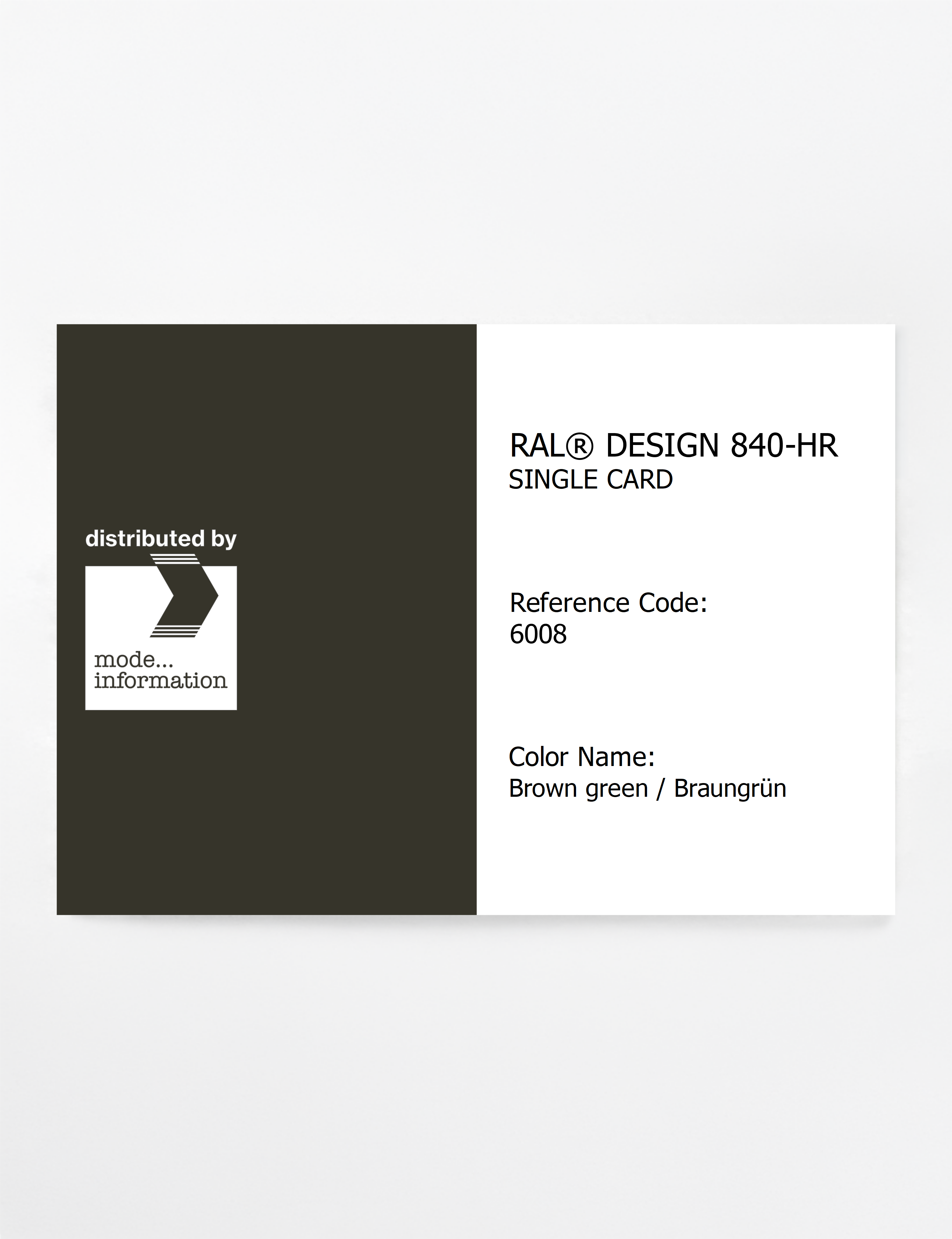 Artikelbild 1 des Artikels “RAL® CLASSIC 840-HR SINGLE CARD 6008 Brown green / Braungrün “