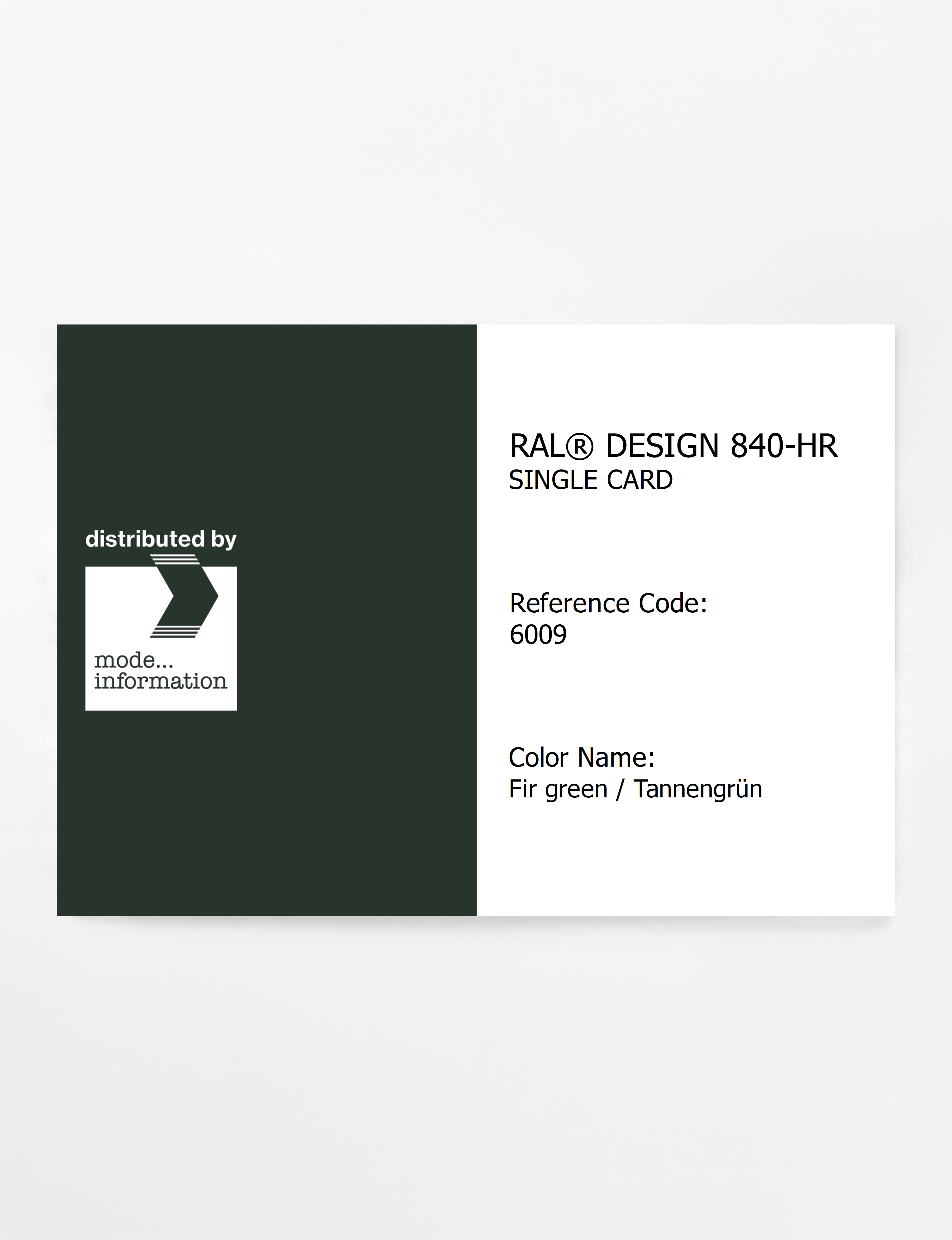 Artikelbild 1 des Artikels “RAL® CLASSIC 840-HR SINGLE CARD 6009 Fir green / Tannengrün “