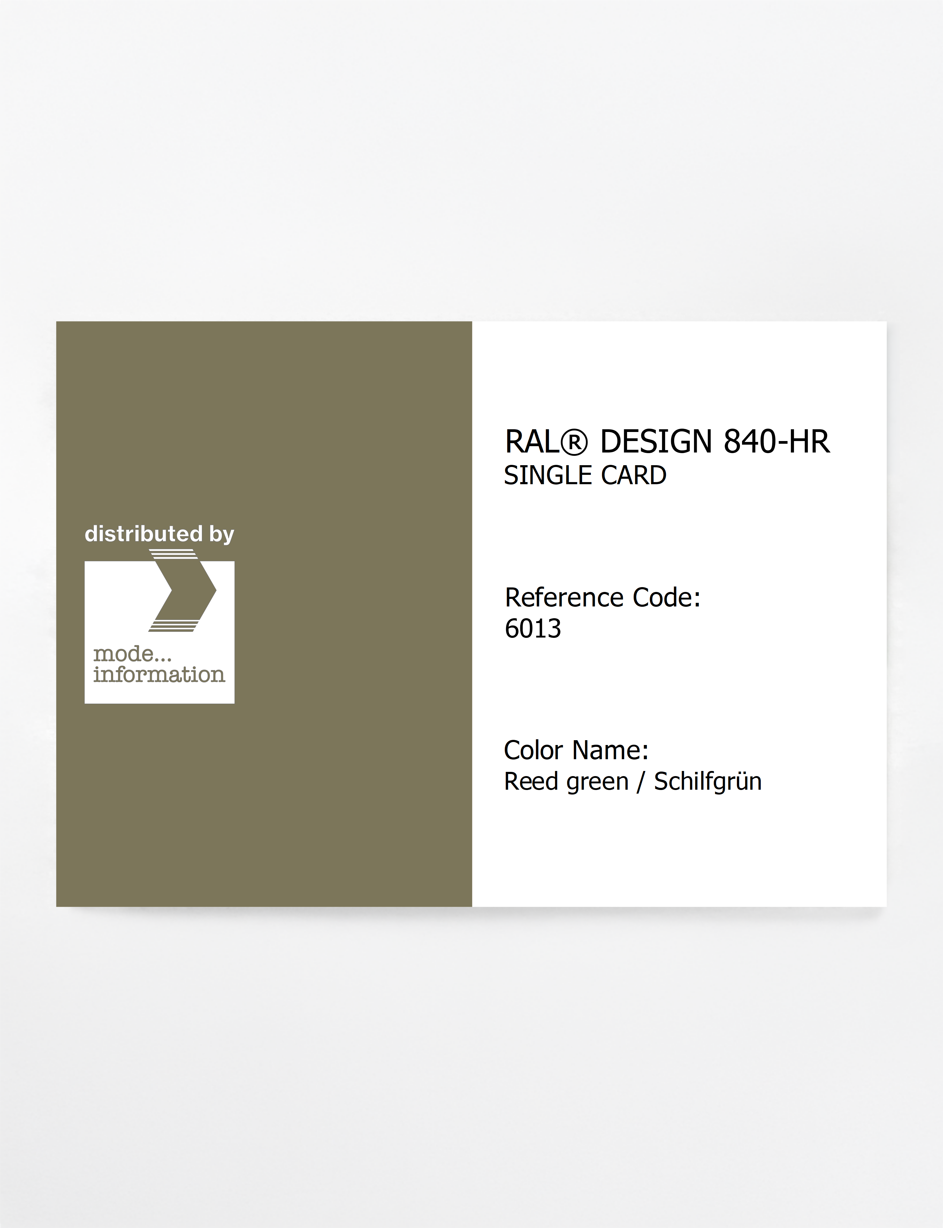 Artikelbild 1 des Artikels “RAL® CLASSIC 840-HR SINGLE CARD 6013 Reed green / Schilfgrün “