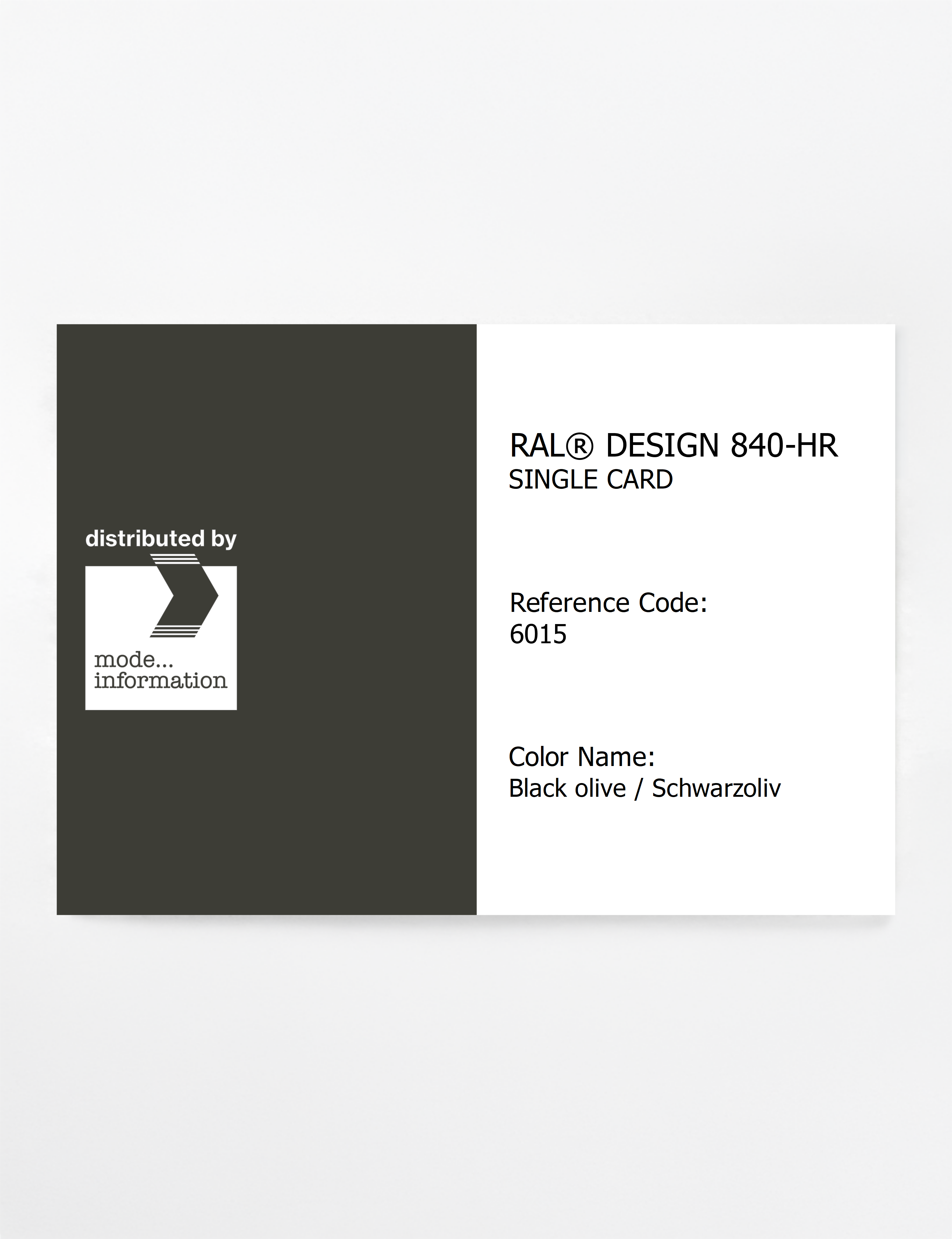 Artikelbild 1 des Artikels “RAL® CLASSIC 840-HR SINGLE CARD 6015 Black olive / Schwarzoliv “