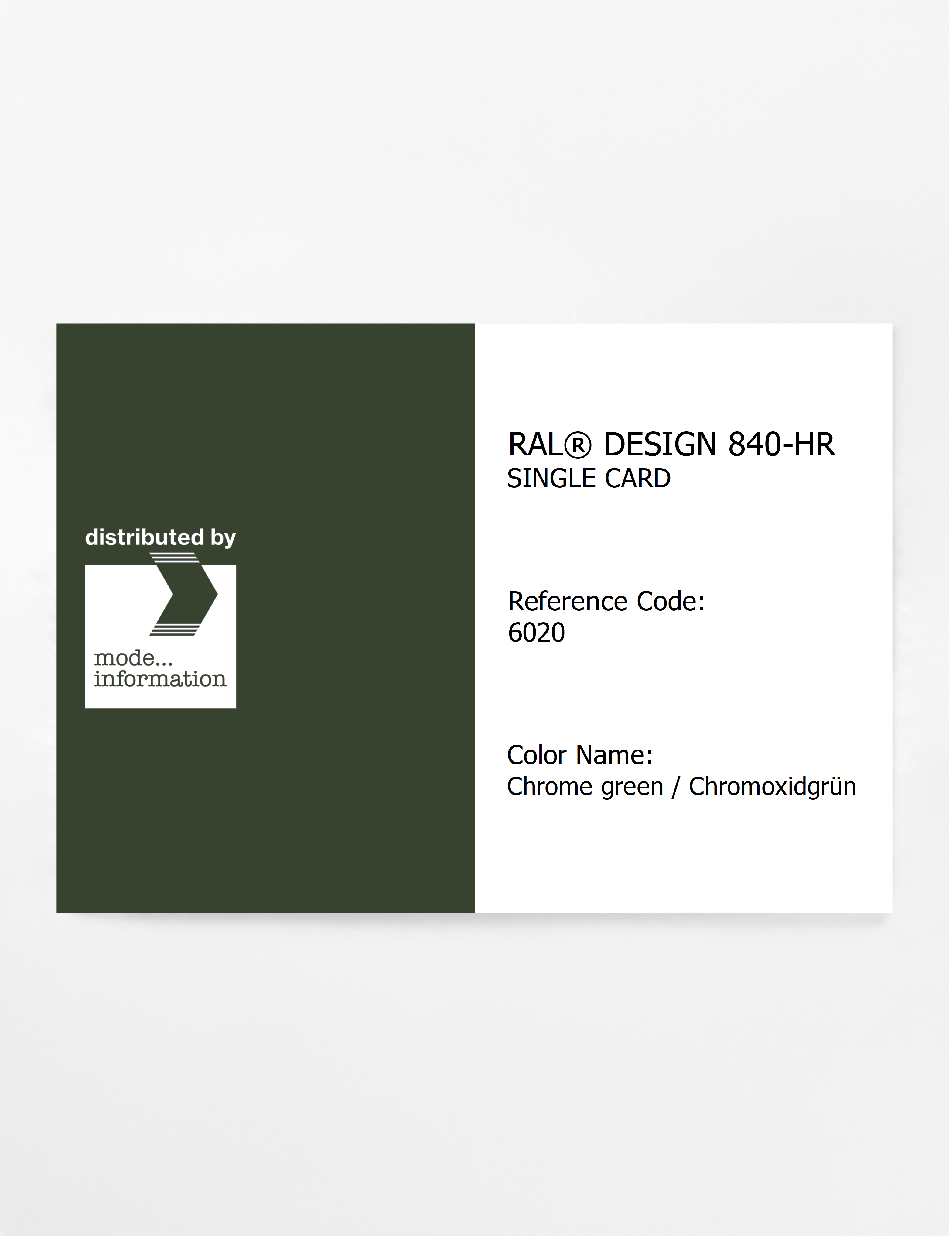Artikelbild 1 des Artikels “RAL® CLASSIC 840-HR SINGLE CARD 6020 Chrome green / Chromoxidgrün “