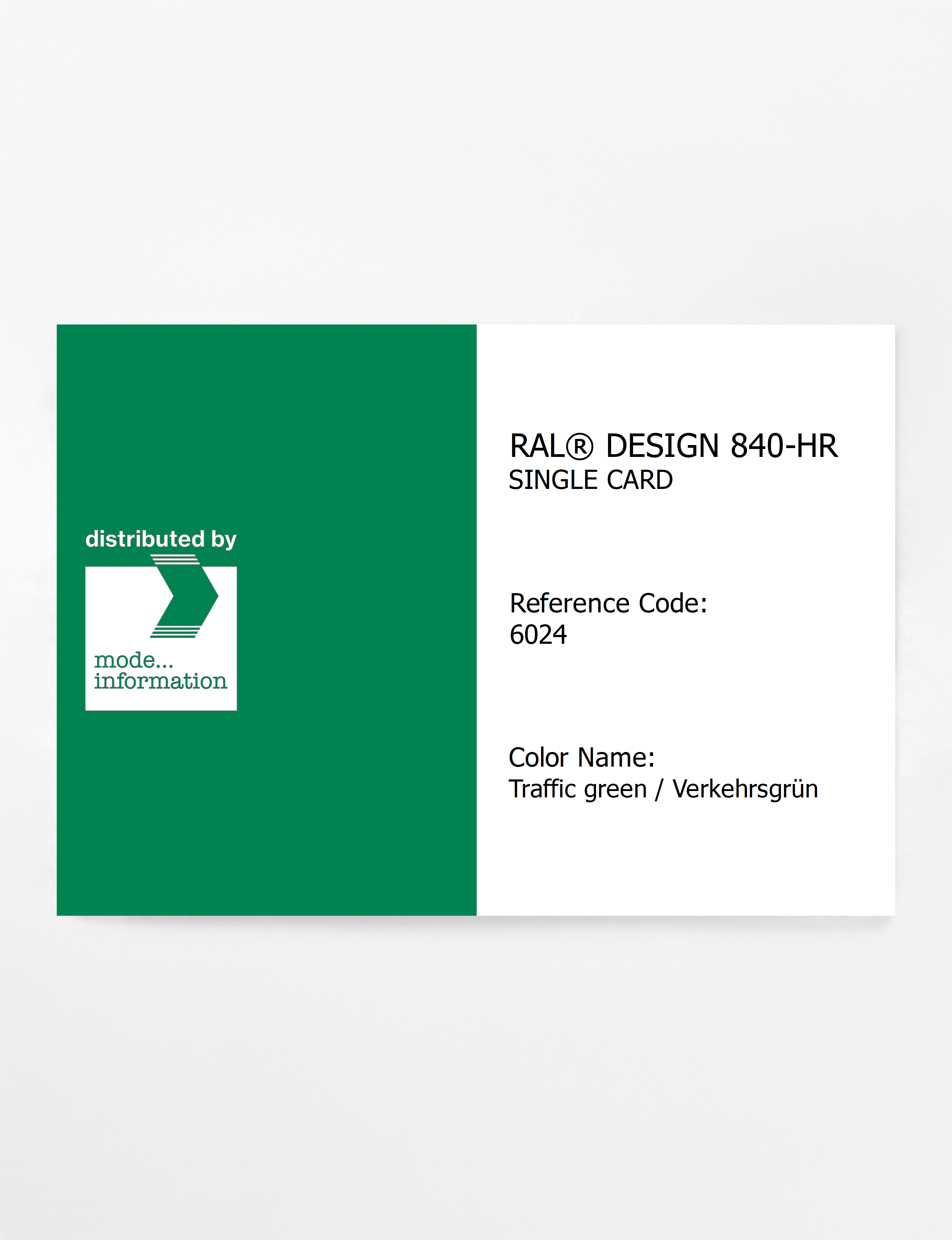 Artikelbild 1 des Artikels “RAL® CLASSIC 840-HR SINGLE CARD 6024 Traffic green / Verkehrsgrün “