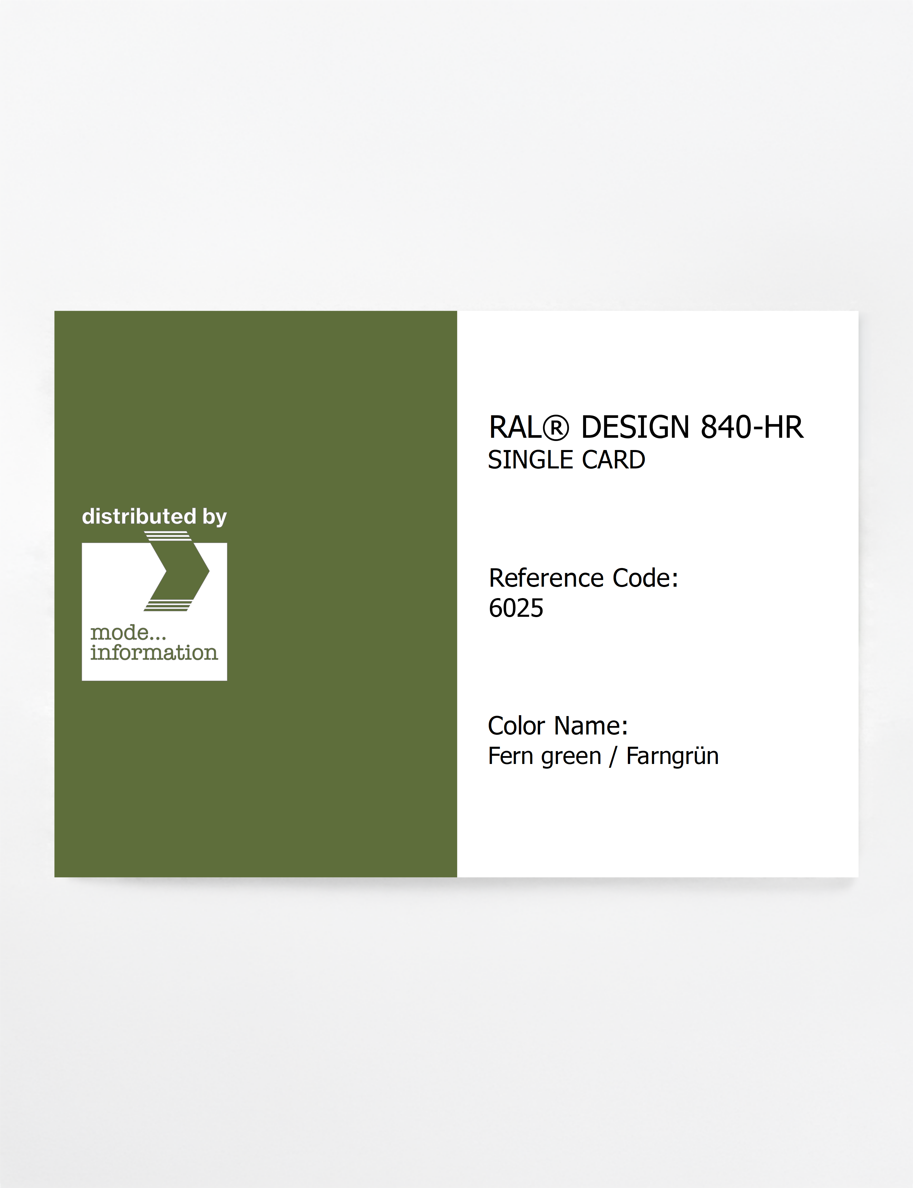 Artikelbild 1 des Artikels “RAL® CLASSIC 840-HR SINGLE CARD 6025 Fern green / Farngrün “
