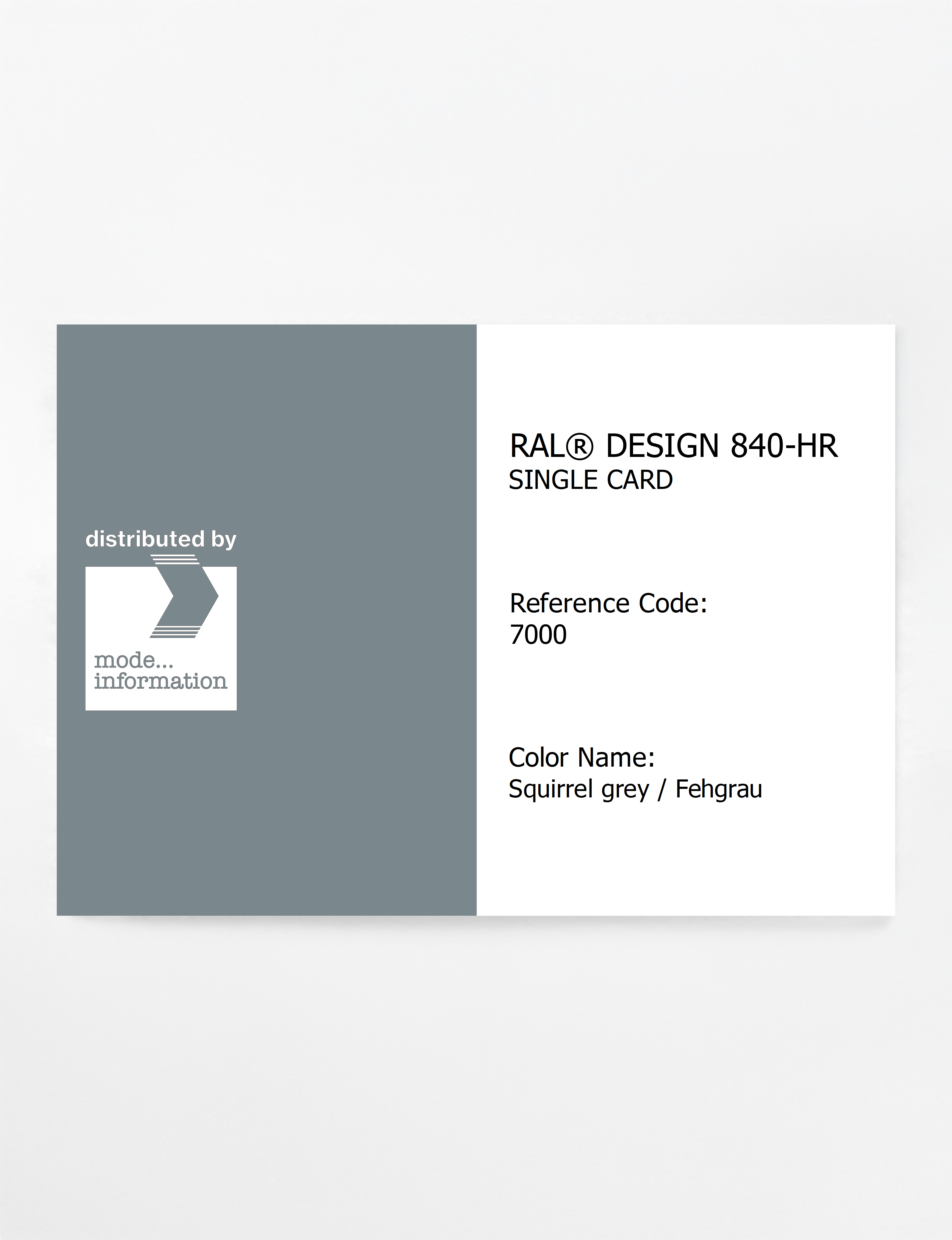 Artikelbild 1 des Artikels “RAL® CLASSIC 840-HR SINGLE CARD 7000 Squirrel grey / Fehgrau “