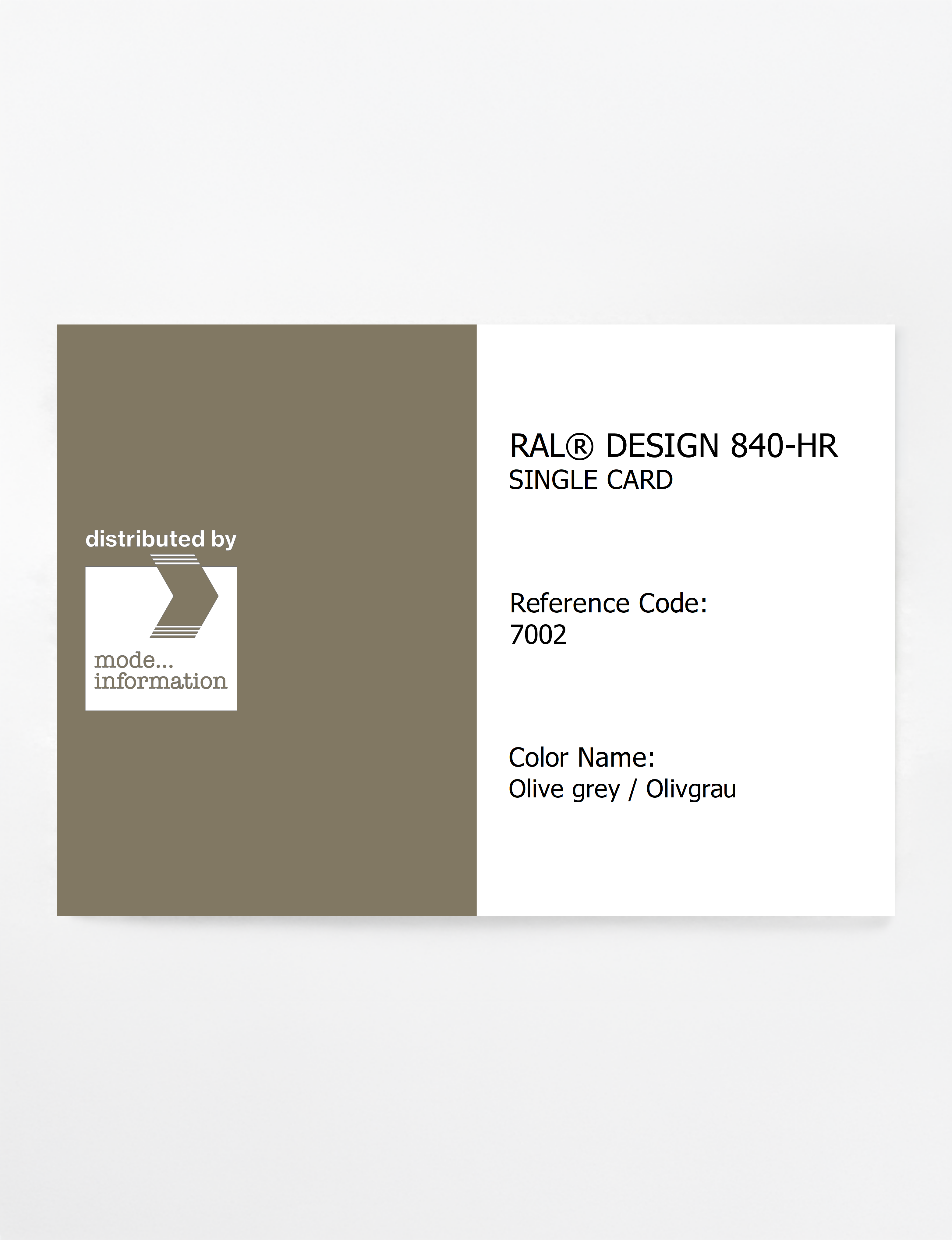 Artikelbild 1 des Artikels “RAL® CLASSIC 840-HR SINGLE CARD 7002 Olive grey / Olivgrau “