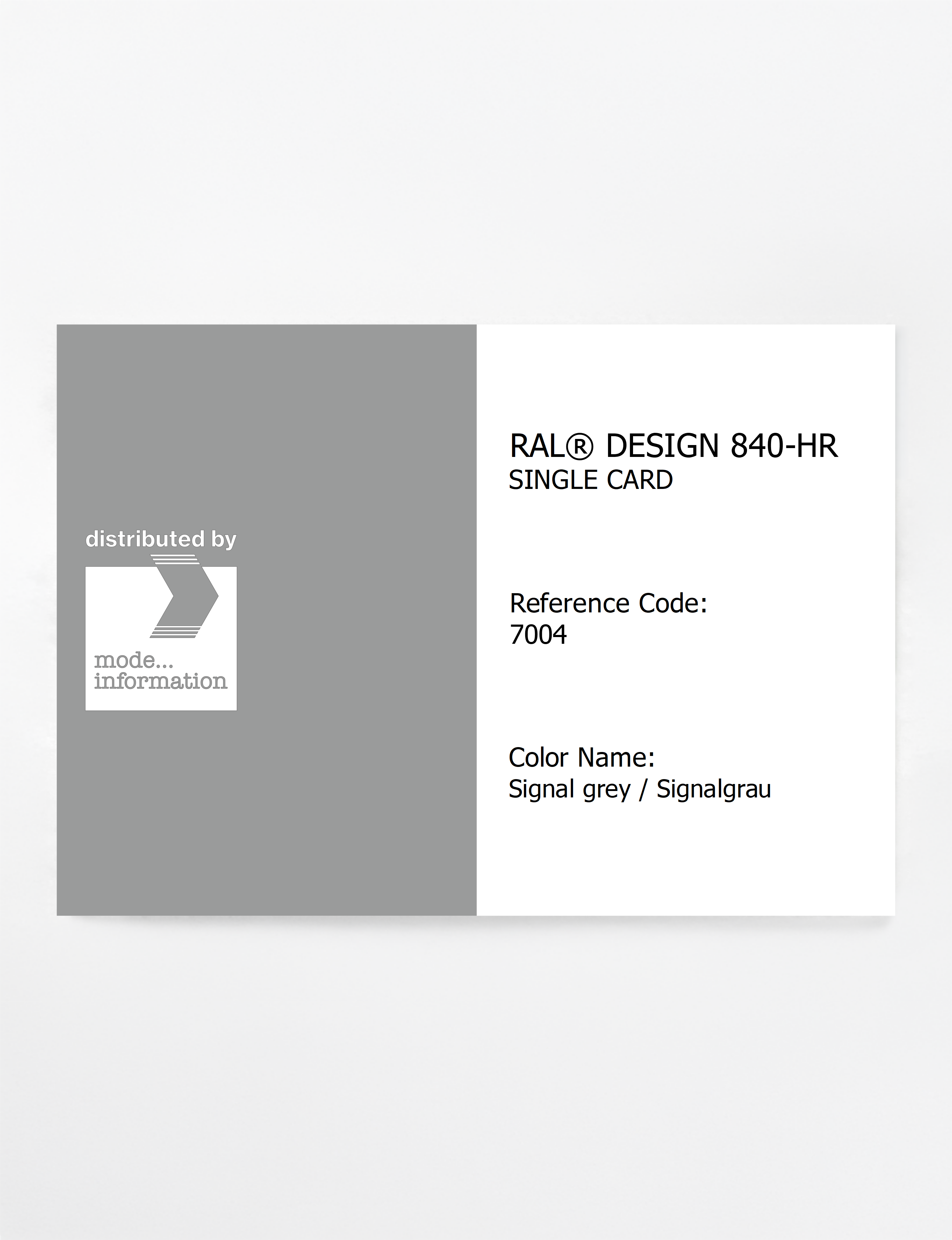Artikelbild 1 des Artikels “RAL® CLASSIC 840-HR SINGLE CARD 7004 Signal grey / Signalgrau “