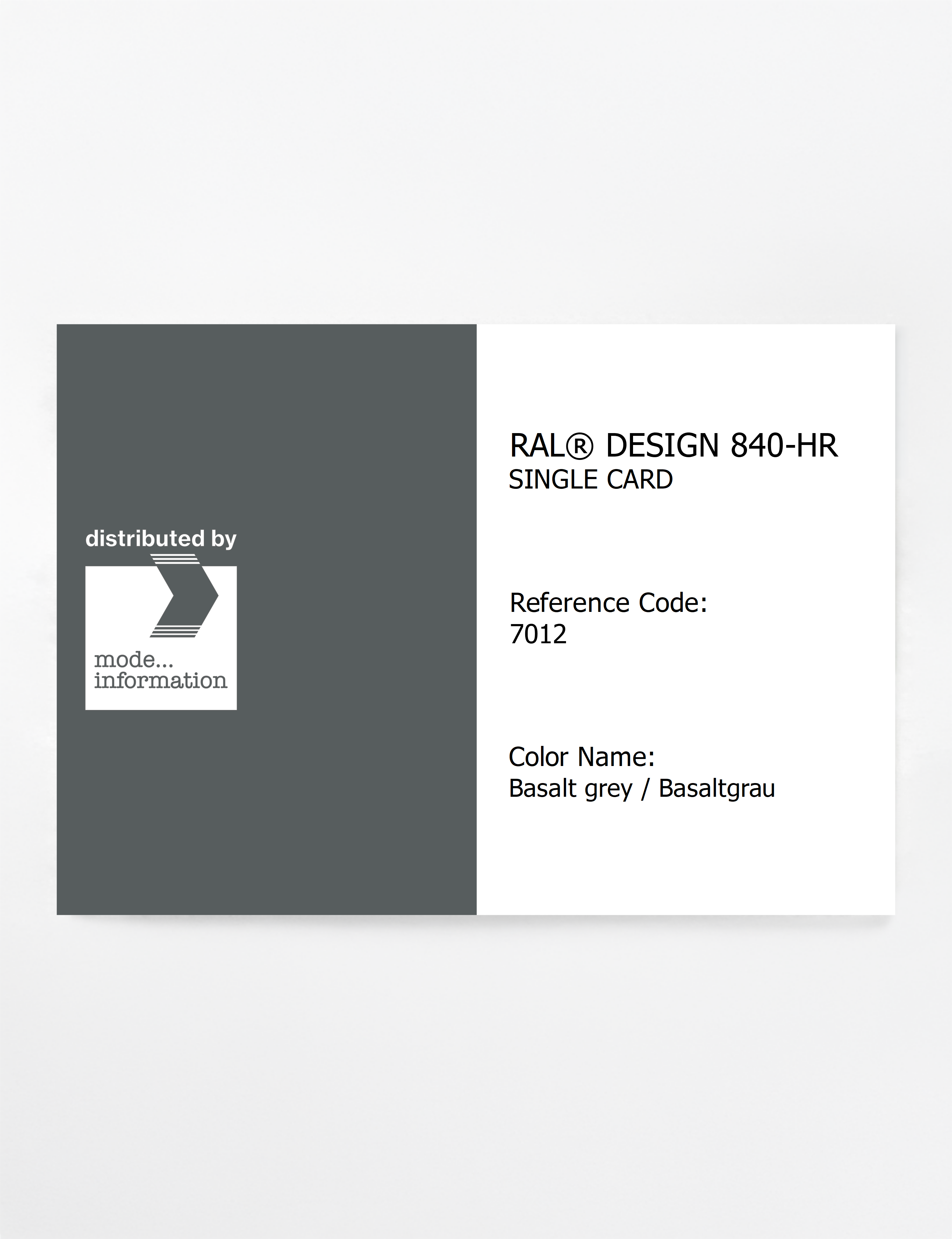Artikelbild 1 des Artikels “RAL® CLASSIC 840-HR SINGLE CARD 7012 Basalt grey / Basaltgrau “
