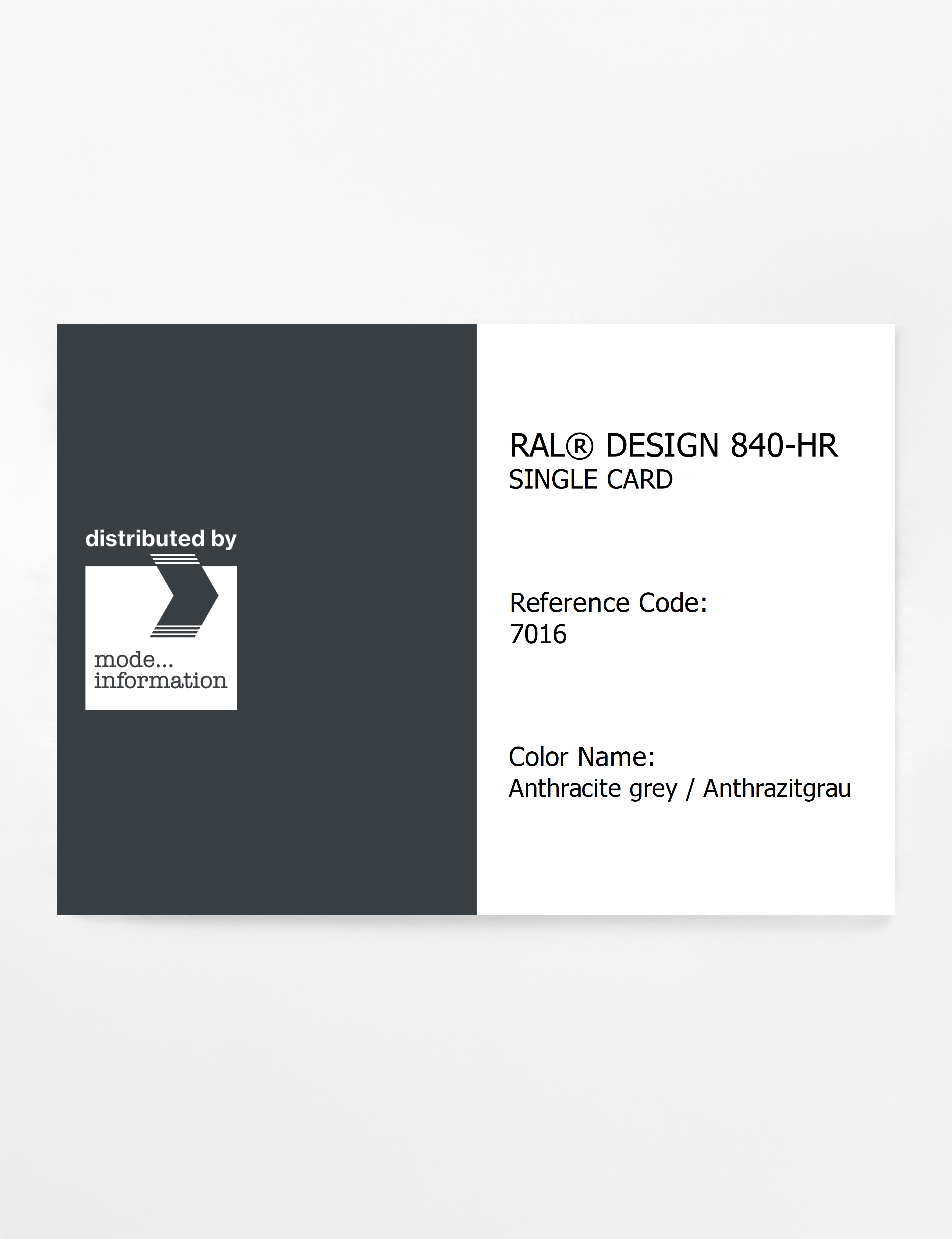 Artikelbild 1 des Artikels “RAL® CLASSIC 840-HR SINGLE CARD 7016 Anthracite grey / Anthrazitgrau “