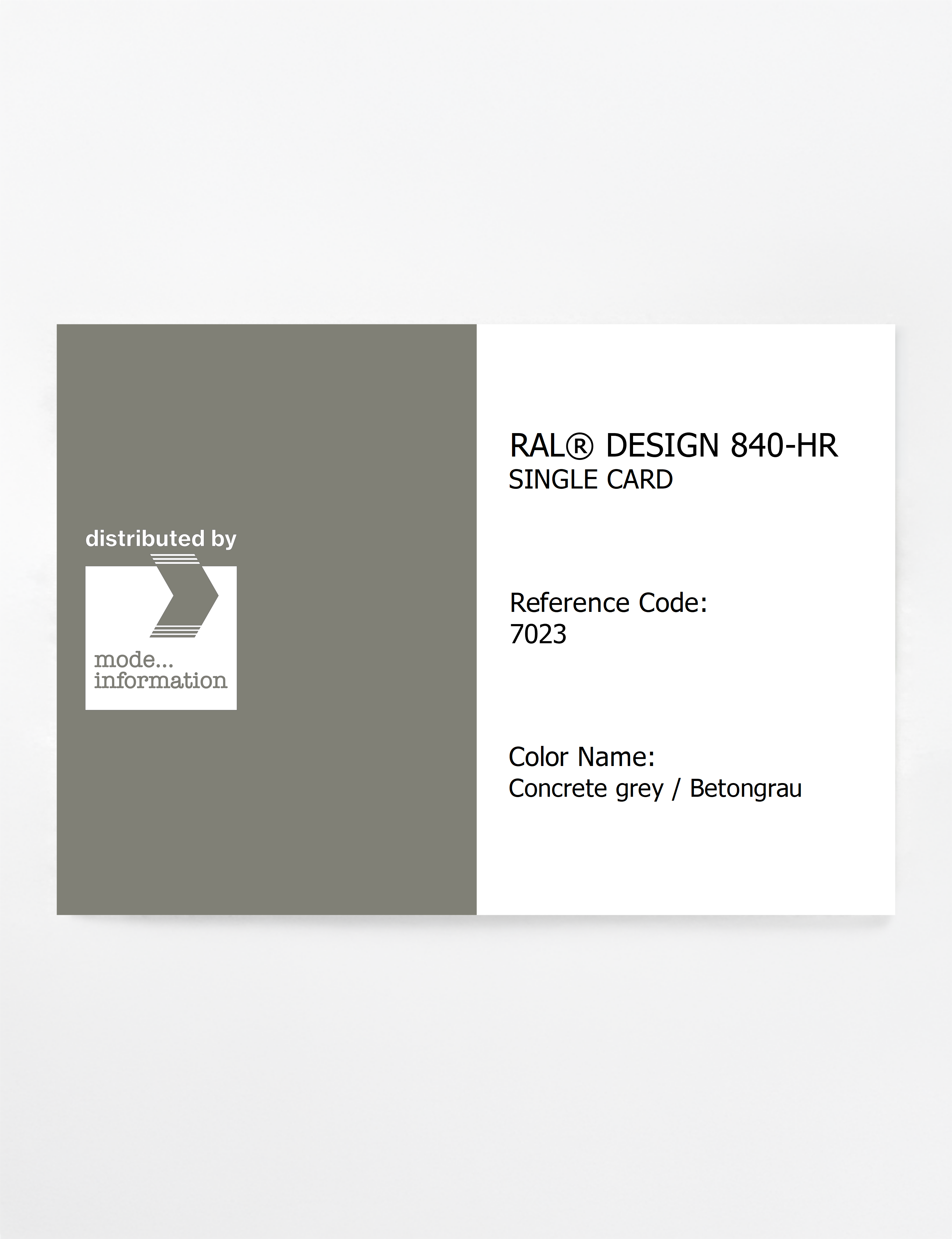 Artikelbild 1 des Artikels “RAL® CLASSIC 840-HR SINGLE CARD 7023 Concrete grey / Betongrau “