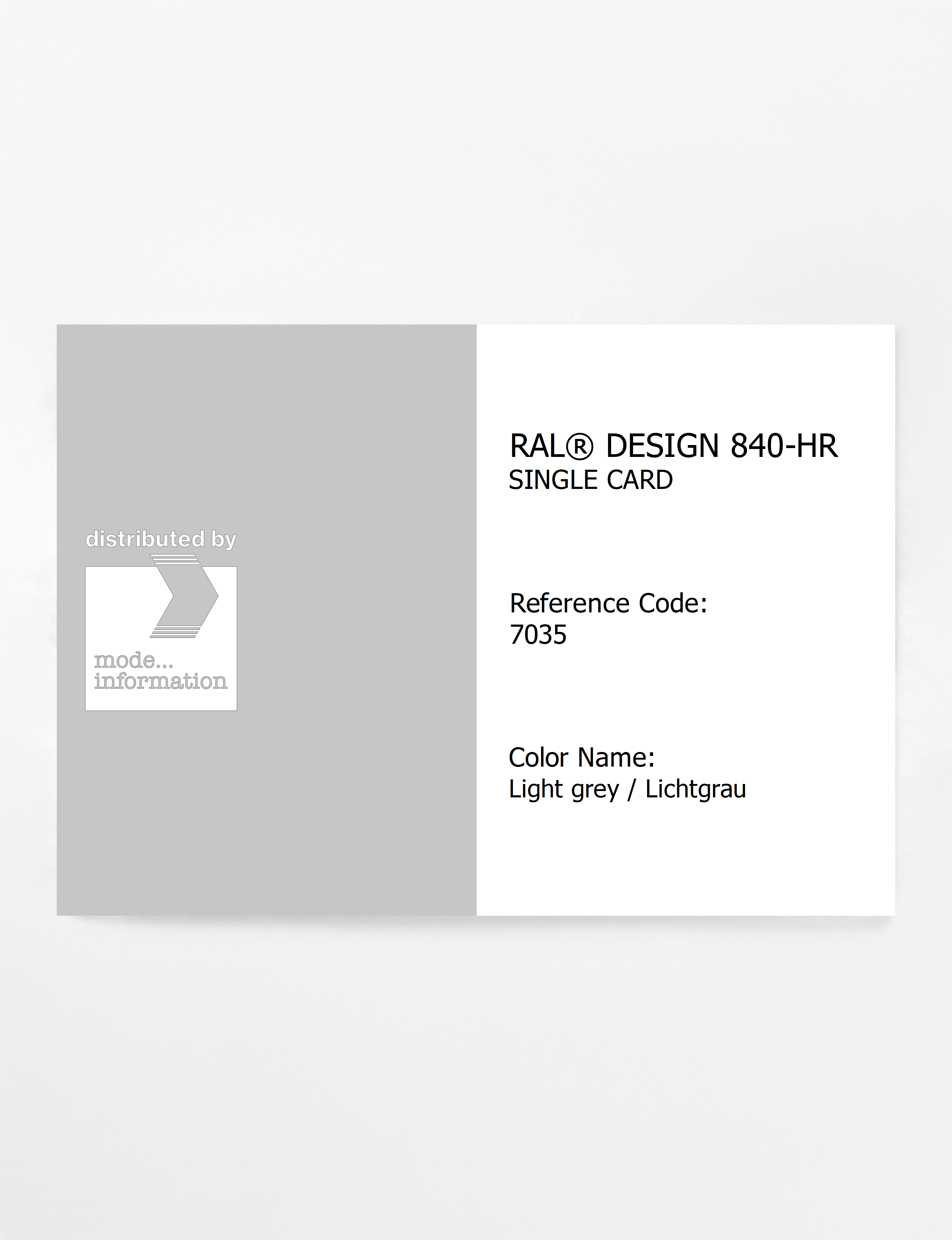 Artikelbild 1 des Artikels “RAL® CLASSIC 840-HR SINGLE CARD 7035 Light grey / Lichtgrau “