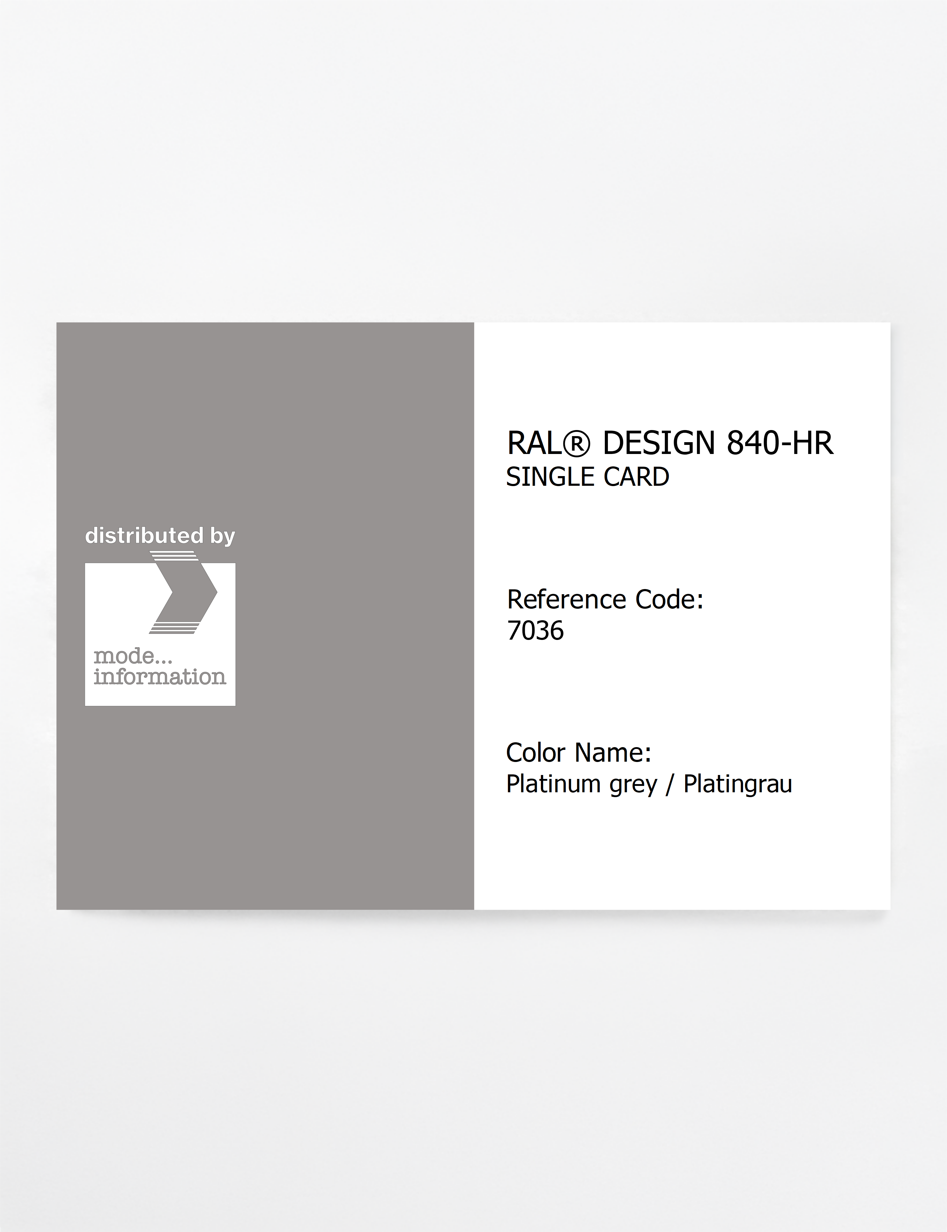 Artikelbild 1 des Artikels “RAL® CLASSIC 840-HR SINGLE CARD 7036 Platinum grey / Platingrau “