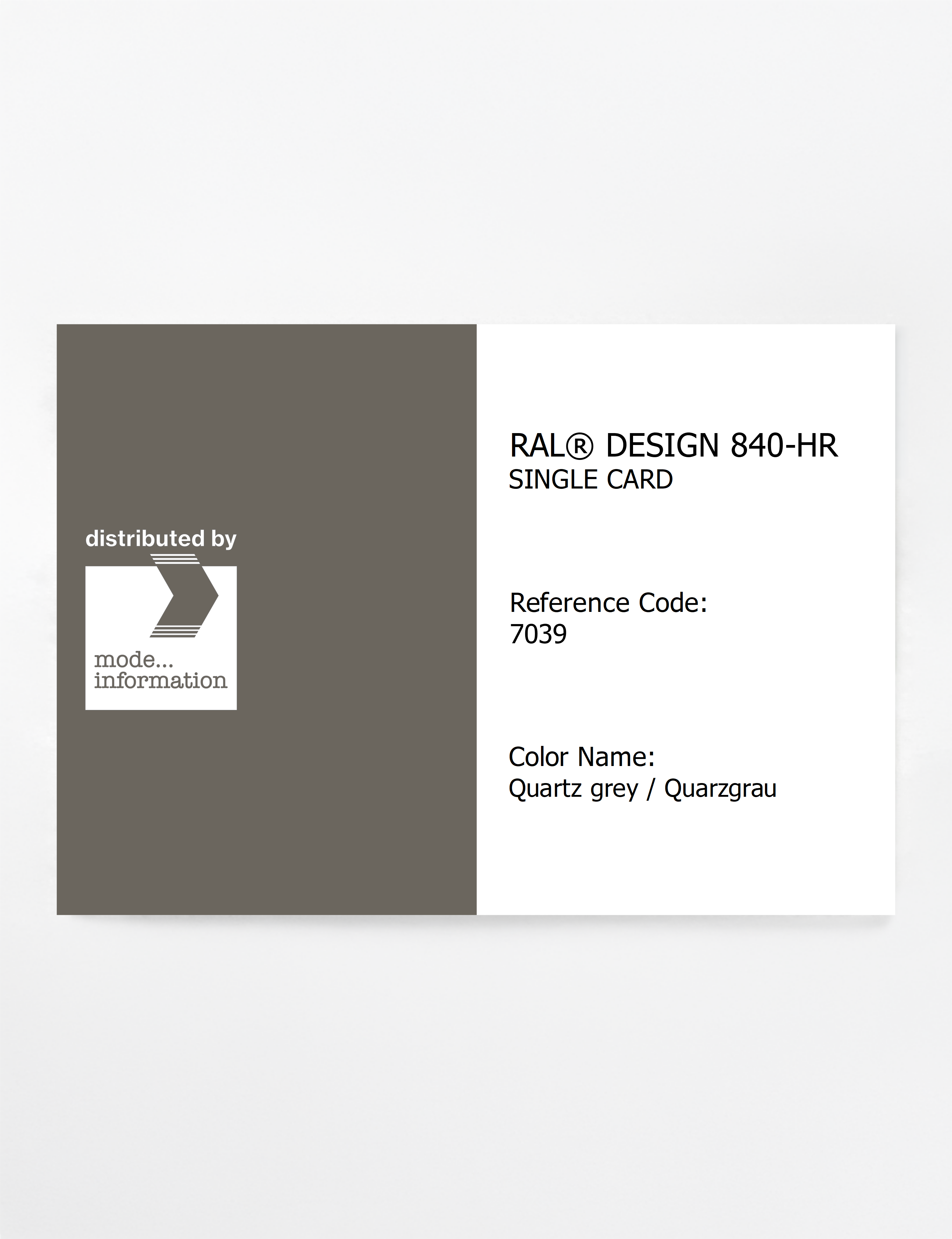 Artikelbild 1 des Artikels “RAL® CLASSIC 840-HR SINGLE CARD 7039 Quartz grey / Quarzgrau “
