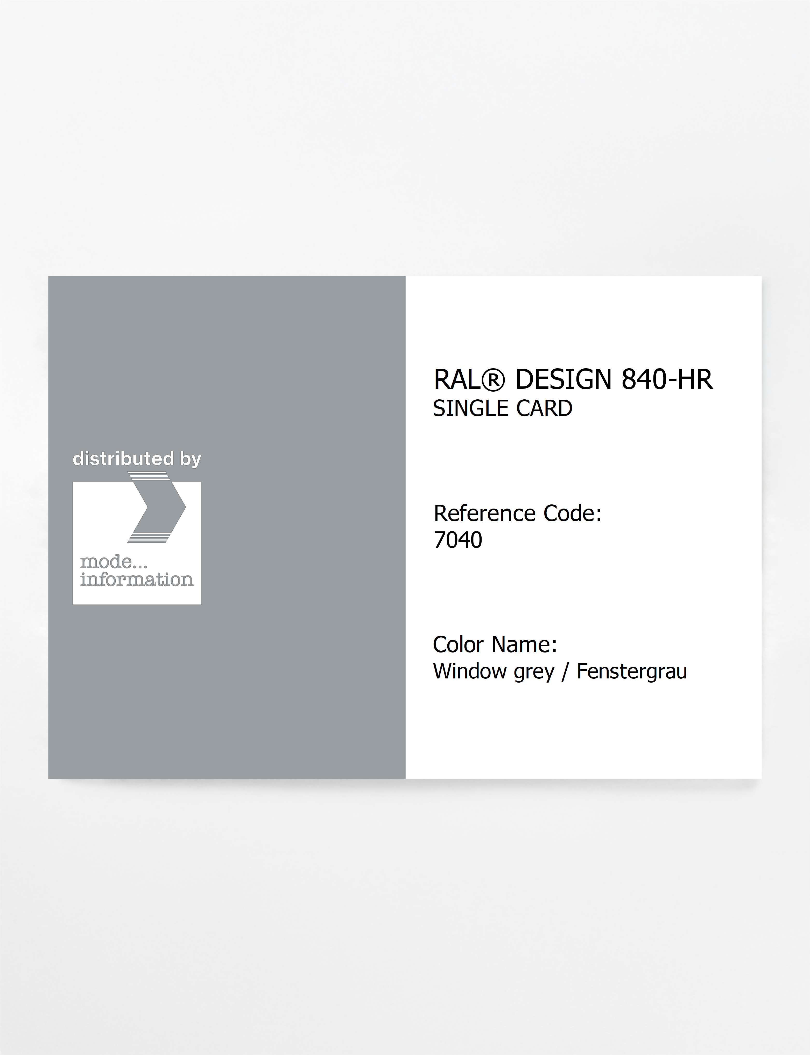 Artikelbild 1 des Artikels “RAL® CLASSIC 840-HR SINGLE CARD 7040 Window grey / Fenstergrau “