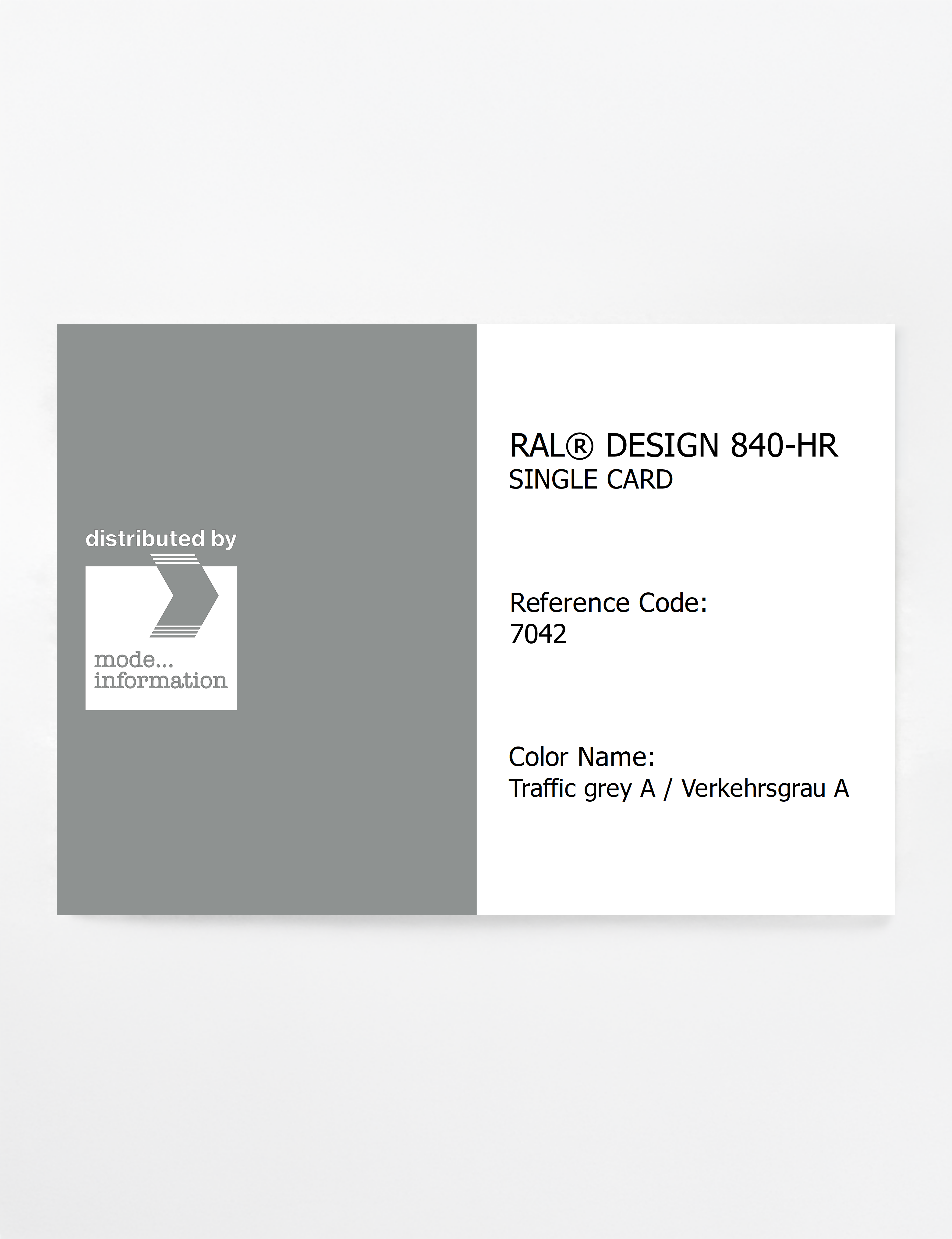 Artikelbild 1 des Artikels “RAL® CLASSIC 840-HR SINGLE CARD 7042 Traffic grey A / Verkehrsgrau A “