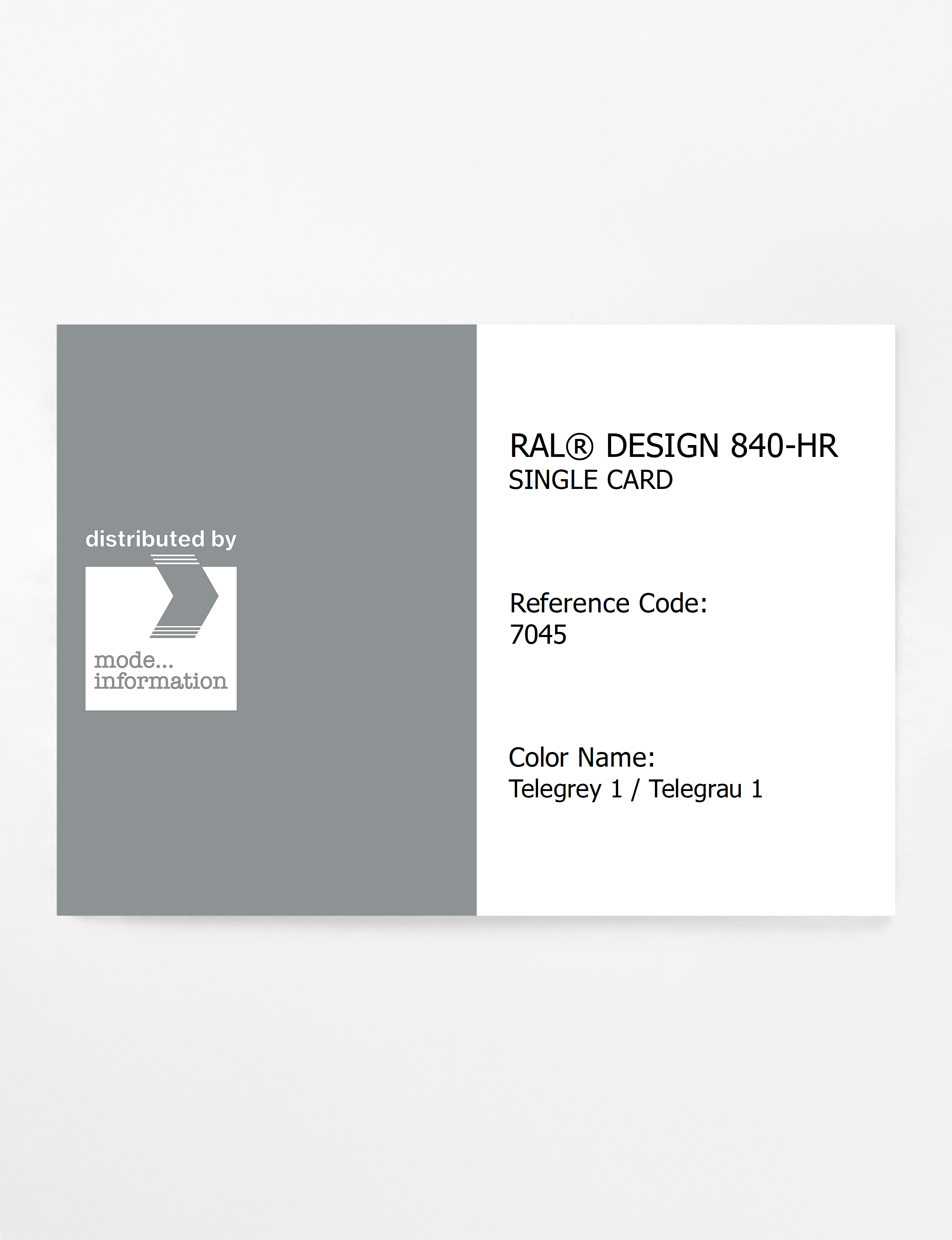 Artikelbild 1 des Artikels “RAL® CLASSIC 840-HR SINGLE CARD 7045 Telegrey 1 / Telegrau 1 “