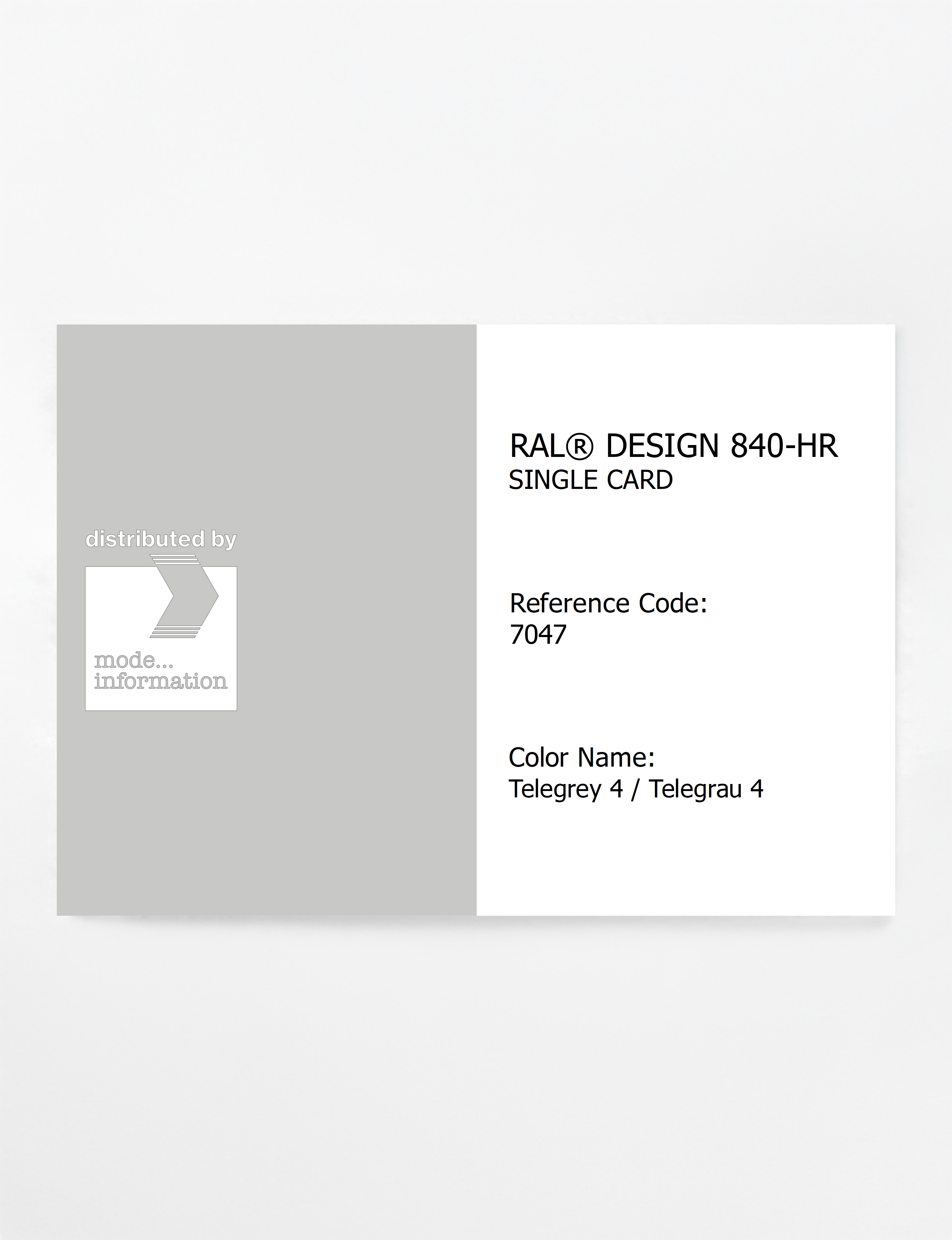 Artikelbild 1 des Artikels “RAL® CLASSIC 840-HR SINGLE CARD 7047 Telegrey 4 / Telegrau 4 “