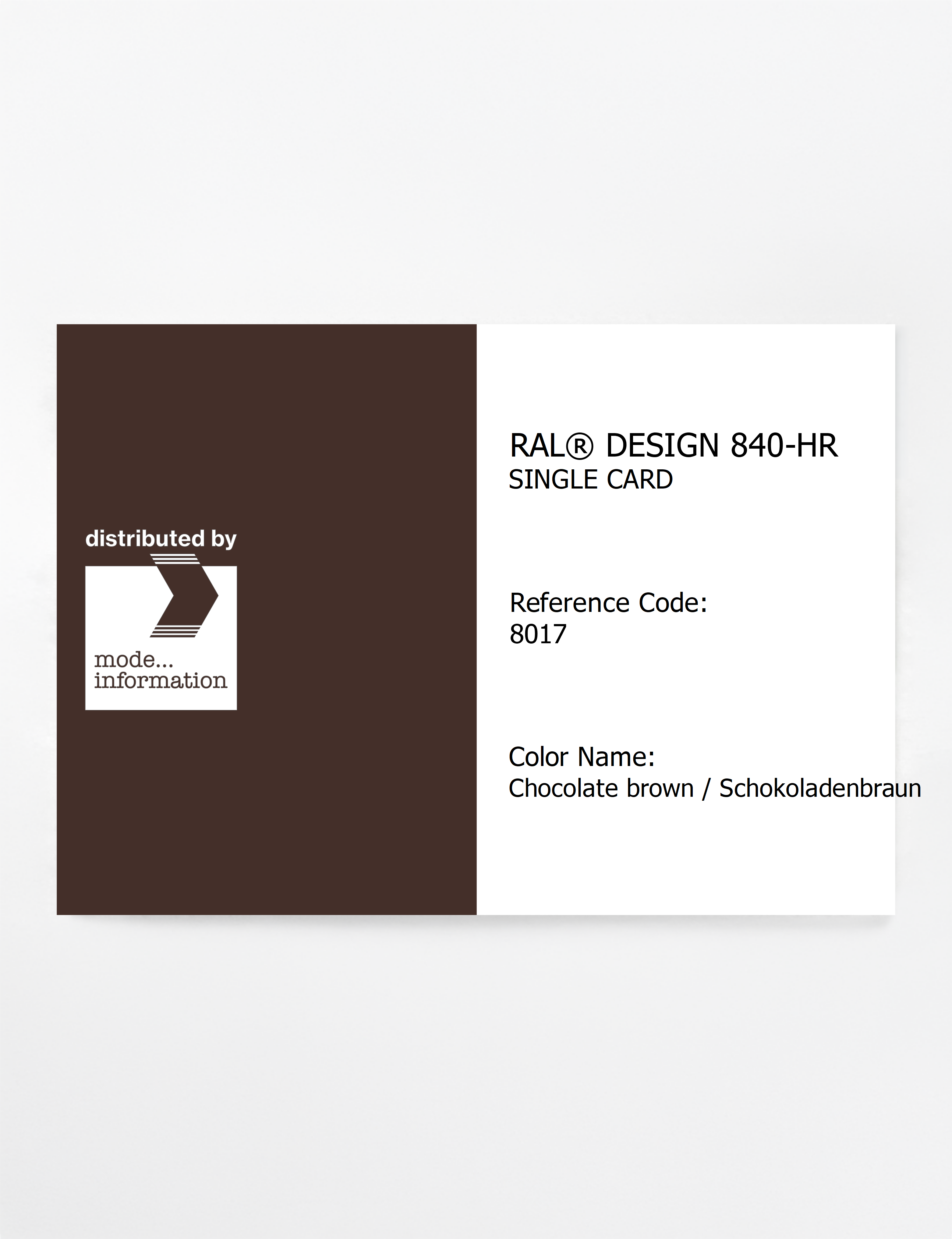 Artikelbild 1 des Artikels “RAL® CLASSIC 840-HR SINGLE CARD 8017 Chocolate brown / Schokoladenbraun “