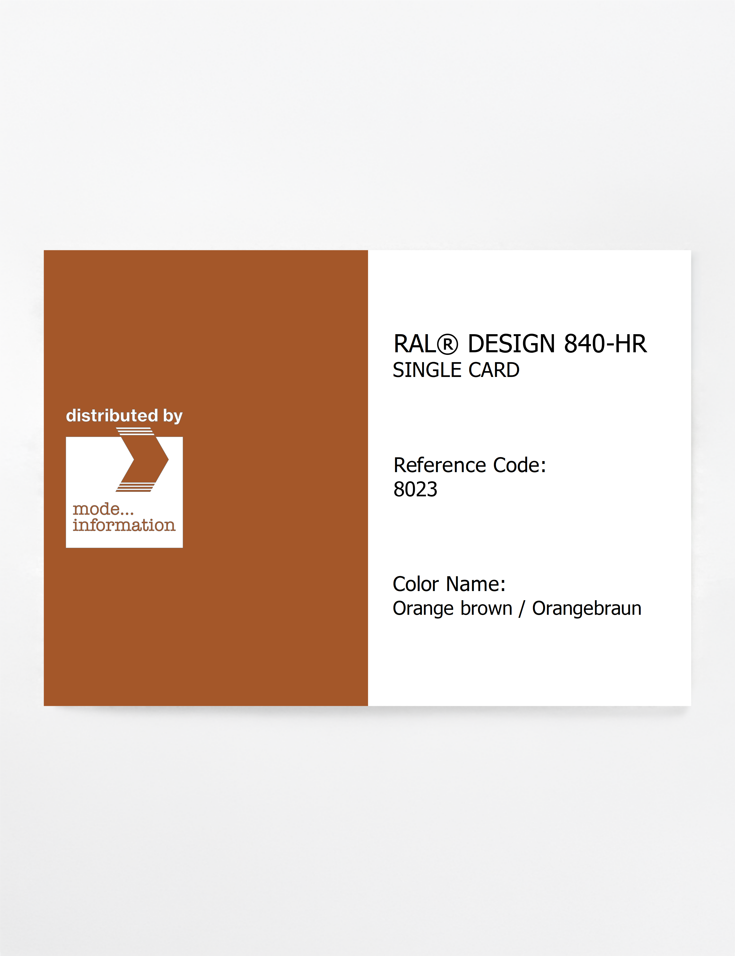 Artikelbild 1 des Artikels “RAL® CLASSIC 840-HR SINGLE CARD 8023 Orange brown / Orangebraun “