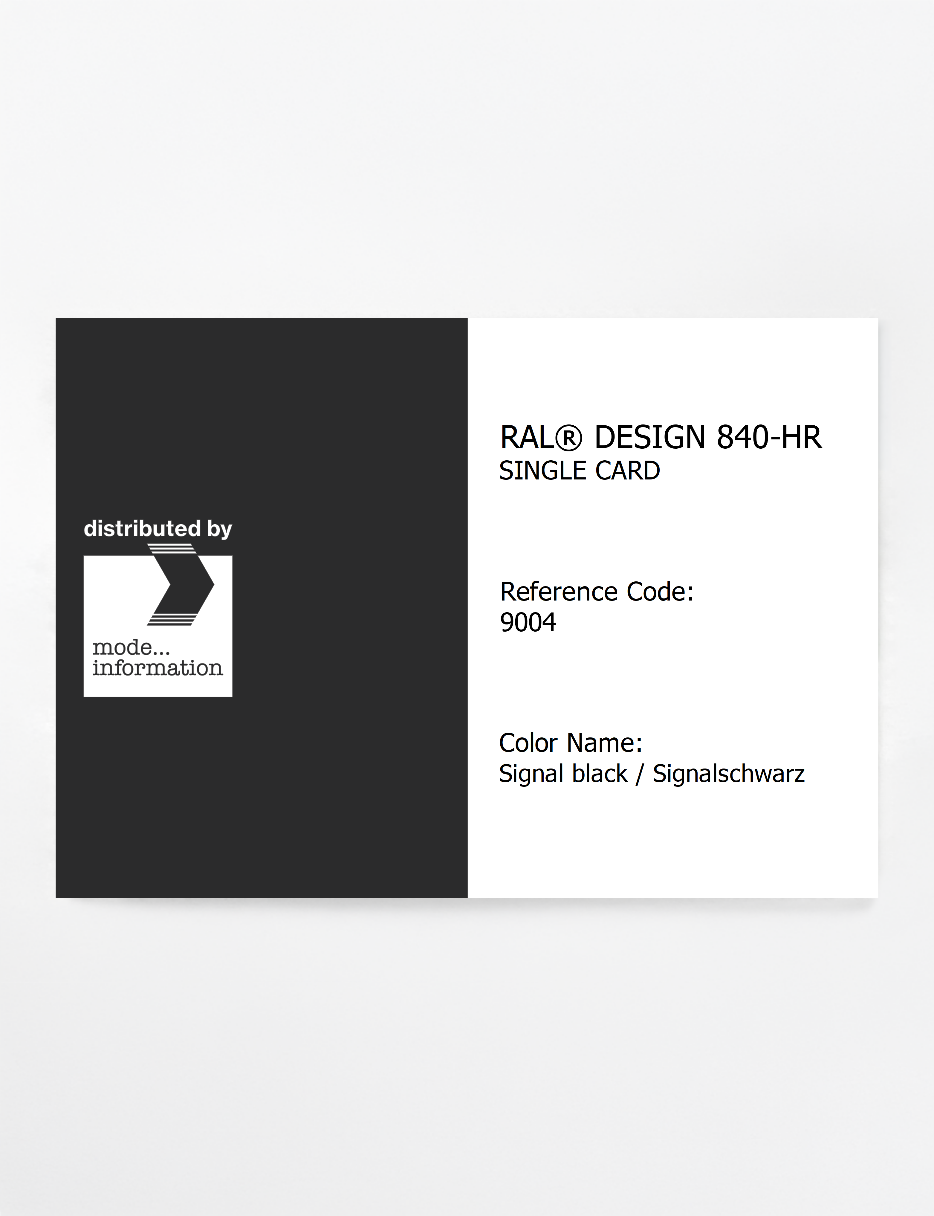 Artikelbild 1 des Artikels “RAL® CLASSIC 840-HR SINGLE CARD 9004 Signal black / Signalschwarz “