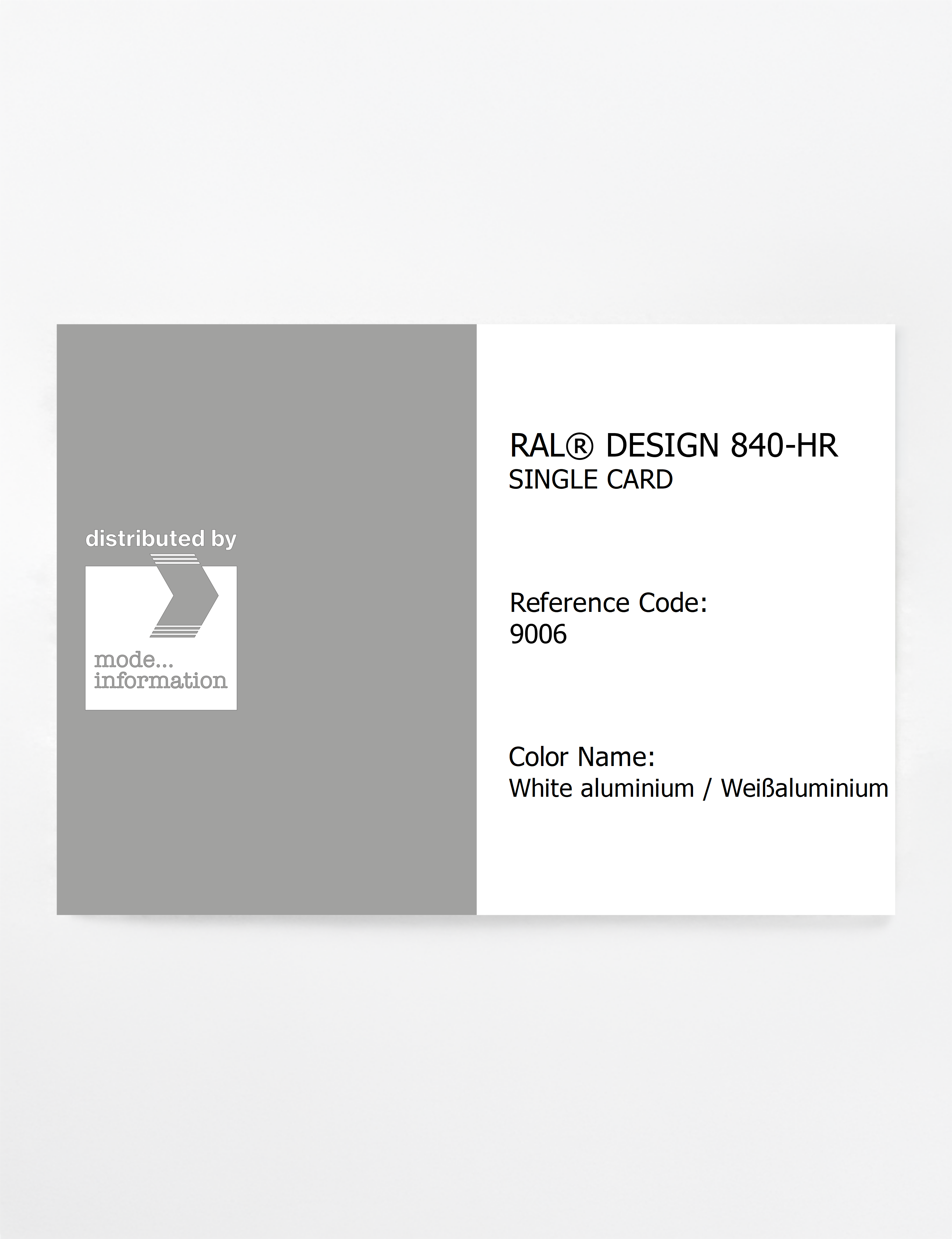 Artikelbild 1 des Artikels “RAL® CLASSIC 840-HR SINGLE CARD 9006 White aluminium / Weißaluminium “