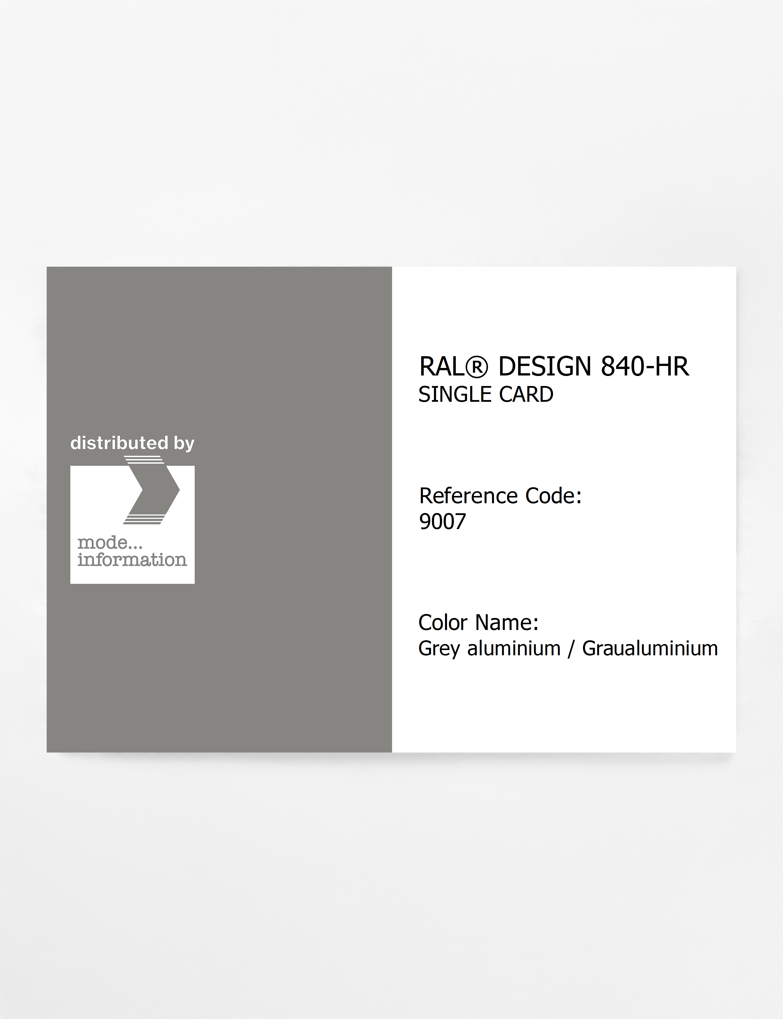 Artikelbild 1 des Artikels “RAL® CLASSIC 840-HR SINGLE CARD 9007 Grey aluminium / Graualuminium “