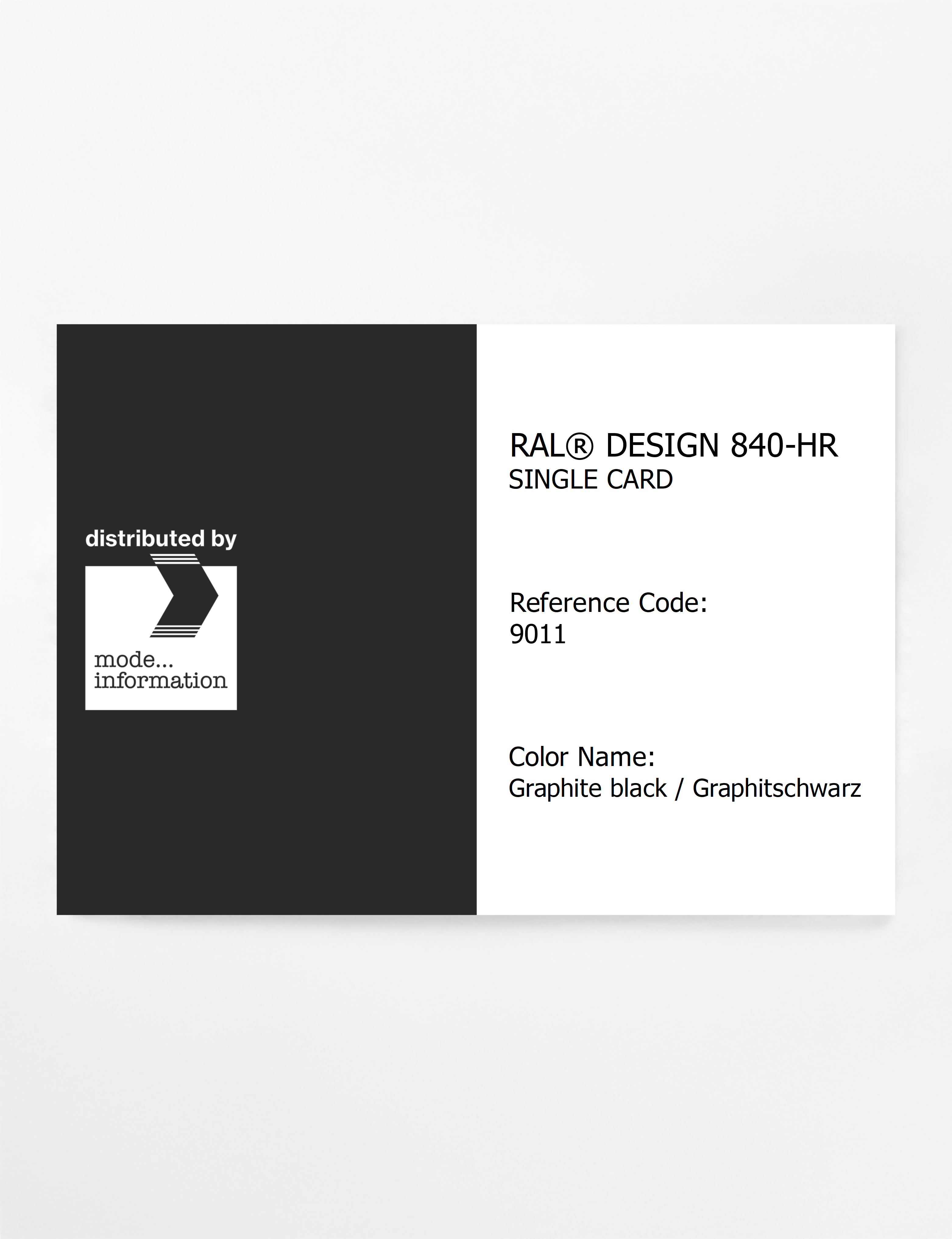 Product image 1 of the product “RAL® CLASSIC 840-HR SINGLE CARD 9011 Graphite black / Graphitschwarz ”