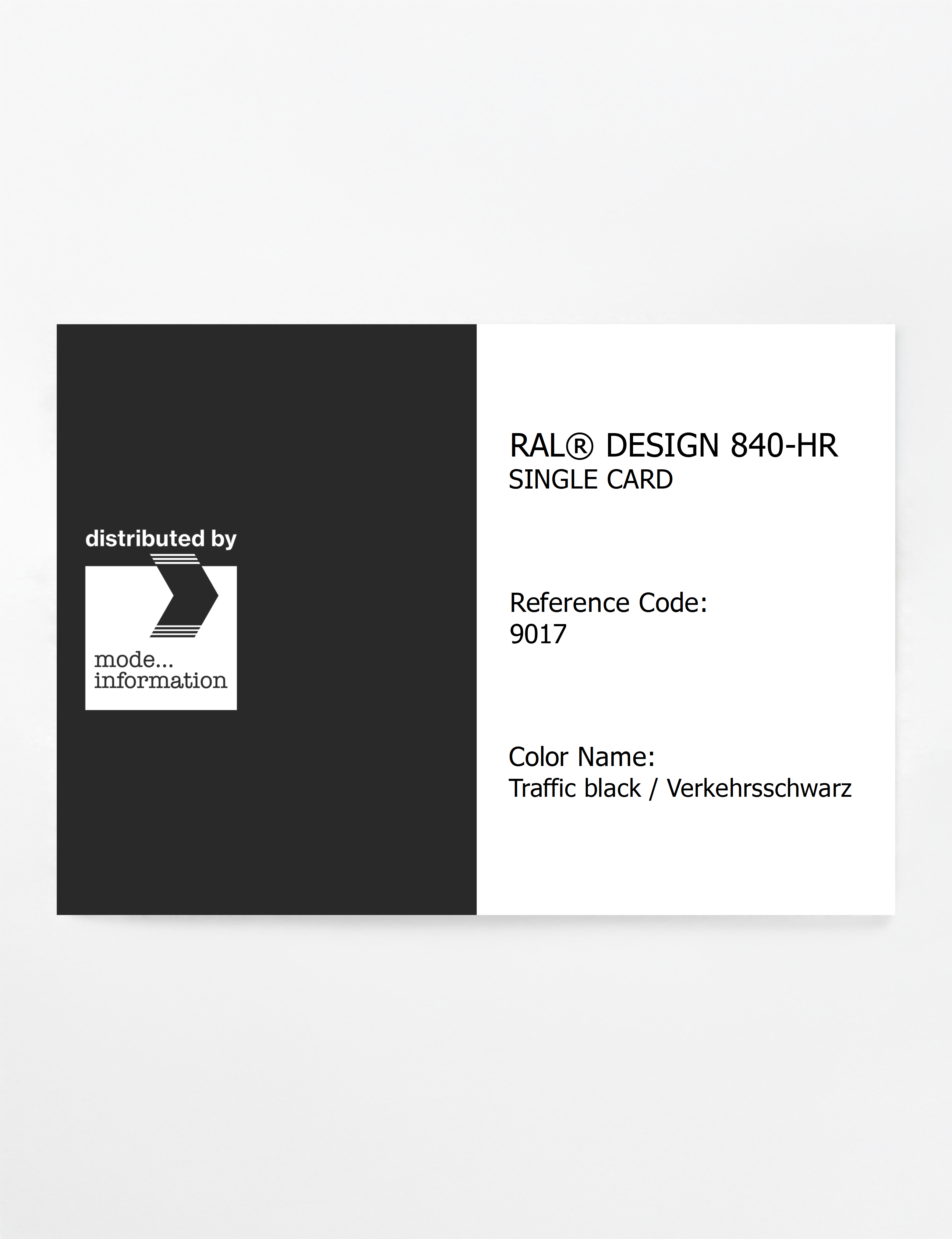 Artikelbild 1 des Artikels “RAL® CLASSIC 840-HR SINGLE CARD 9017 Traffic black / Verkehrsschwarz “