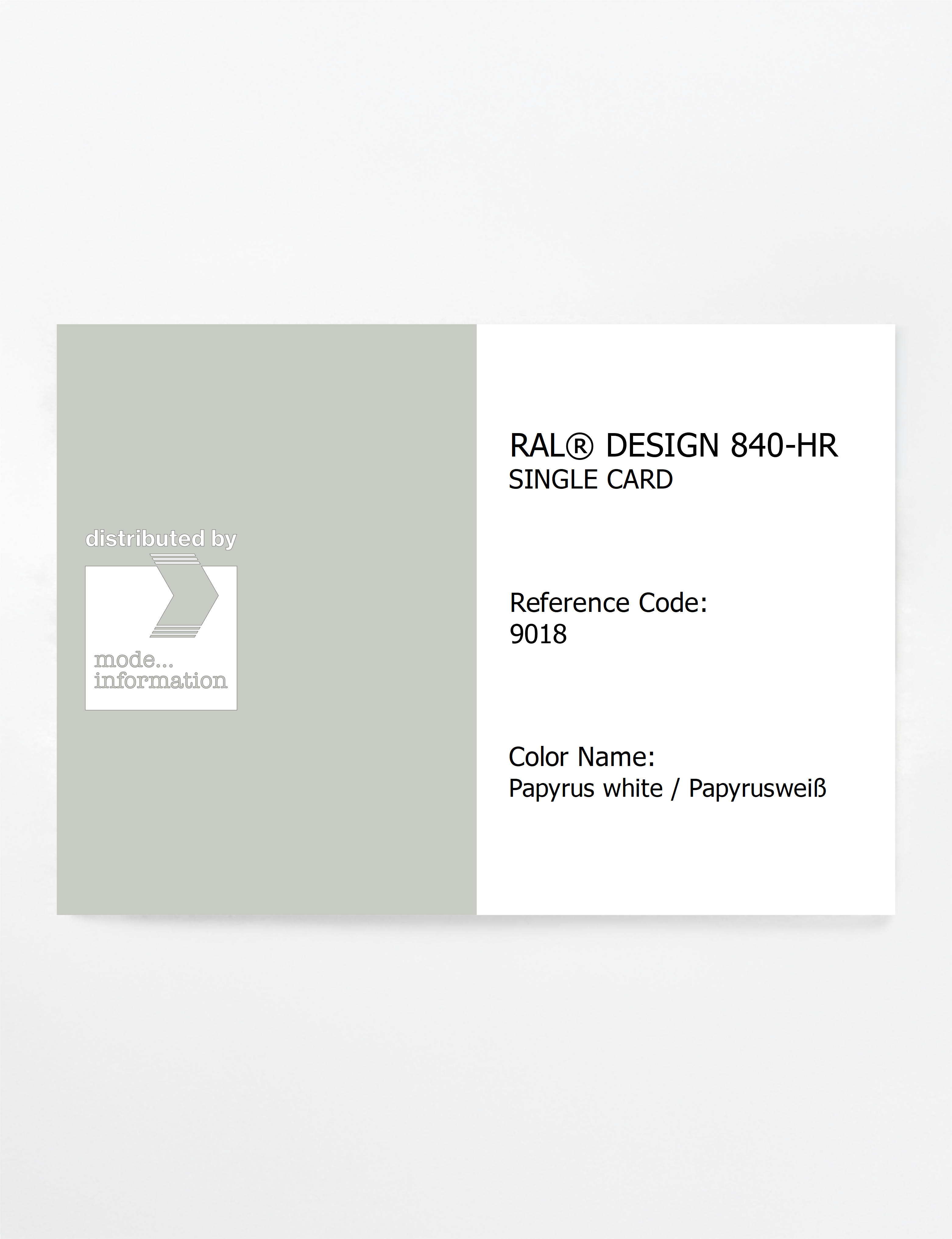 Artikelbild 1 des Artikels “RAL® CLASSIC 840-HR SINGLE CARD 9018 Papyrus white / Papyrusweiß “