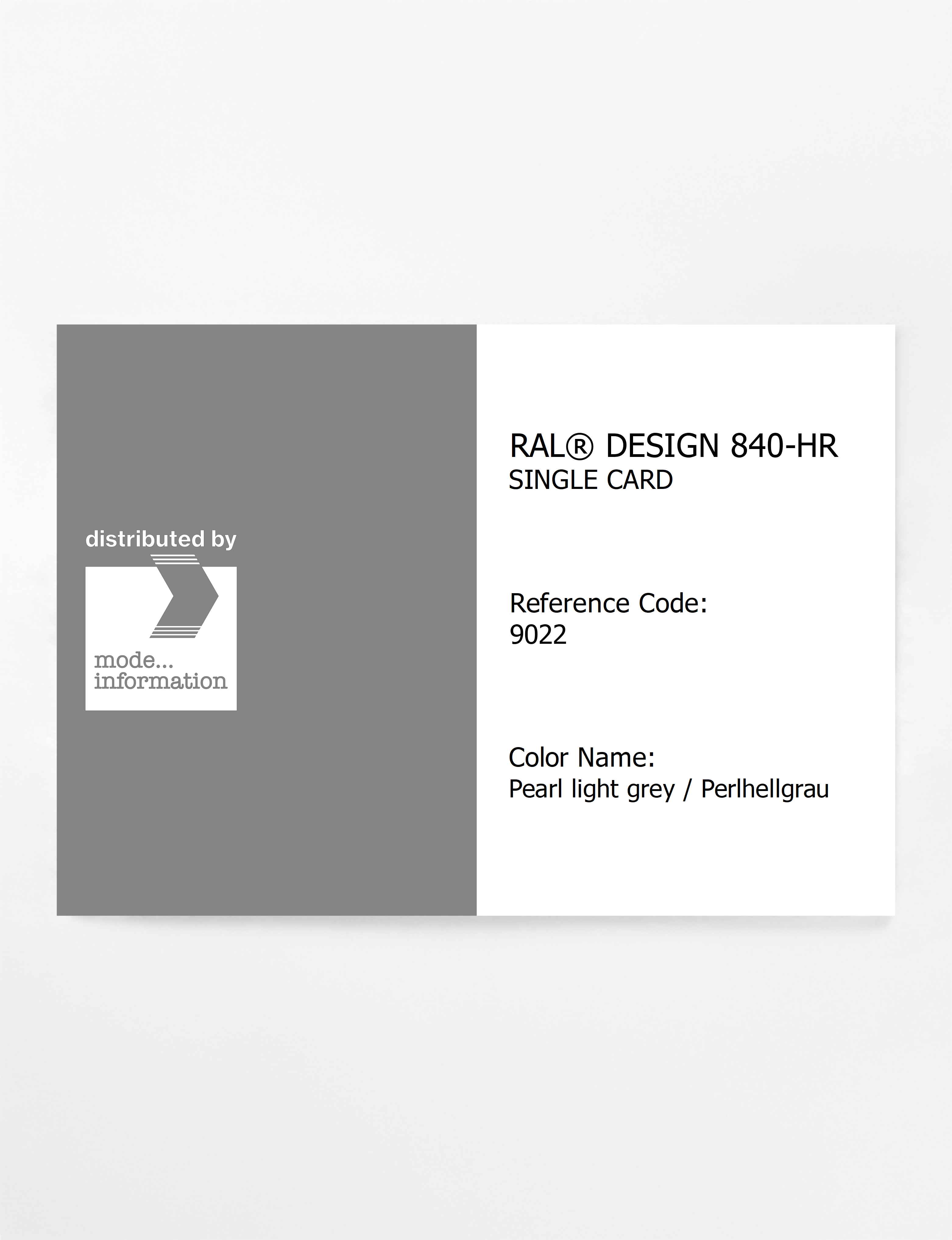 Artikelbild 1 des Artikels “RAL® CLASSIC 840-HR SINGLE CARD 9022 Pearl light grey / Perlhellgrau “