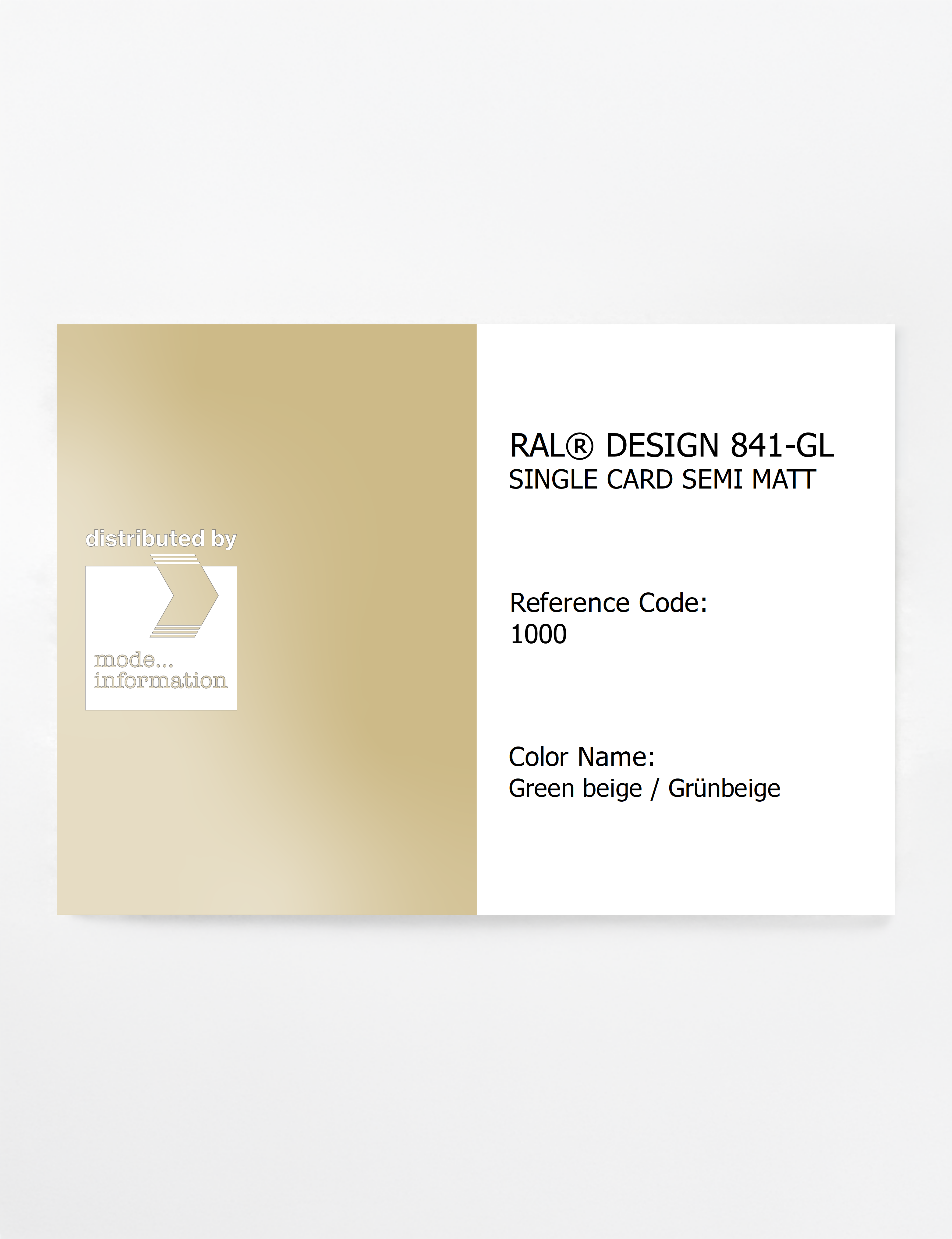 Artikelbild 1 des Artikels “RAL® CLASSIC 841-GL SINGLE CARD 1000 Green beige / Grünbeige “