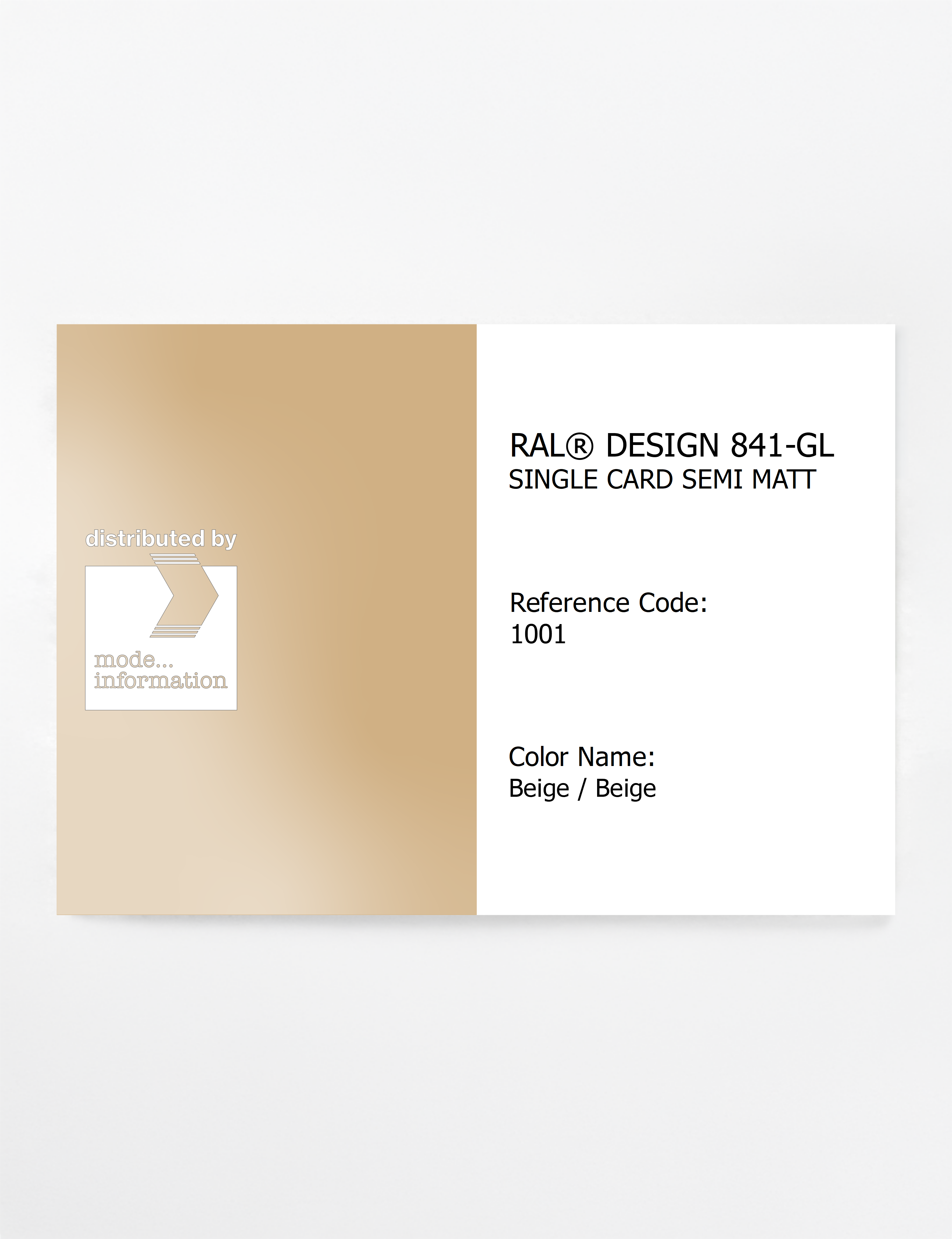 Artikelbild 1 des Artikels “RAL® CLASSIC 841-GL SINGLE CARD 1001 Beige / Beige “