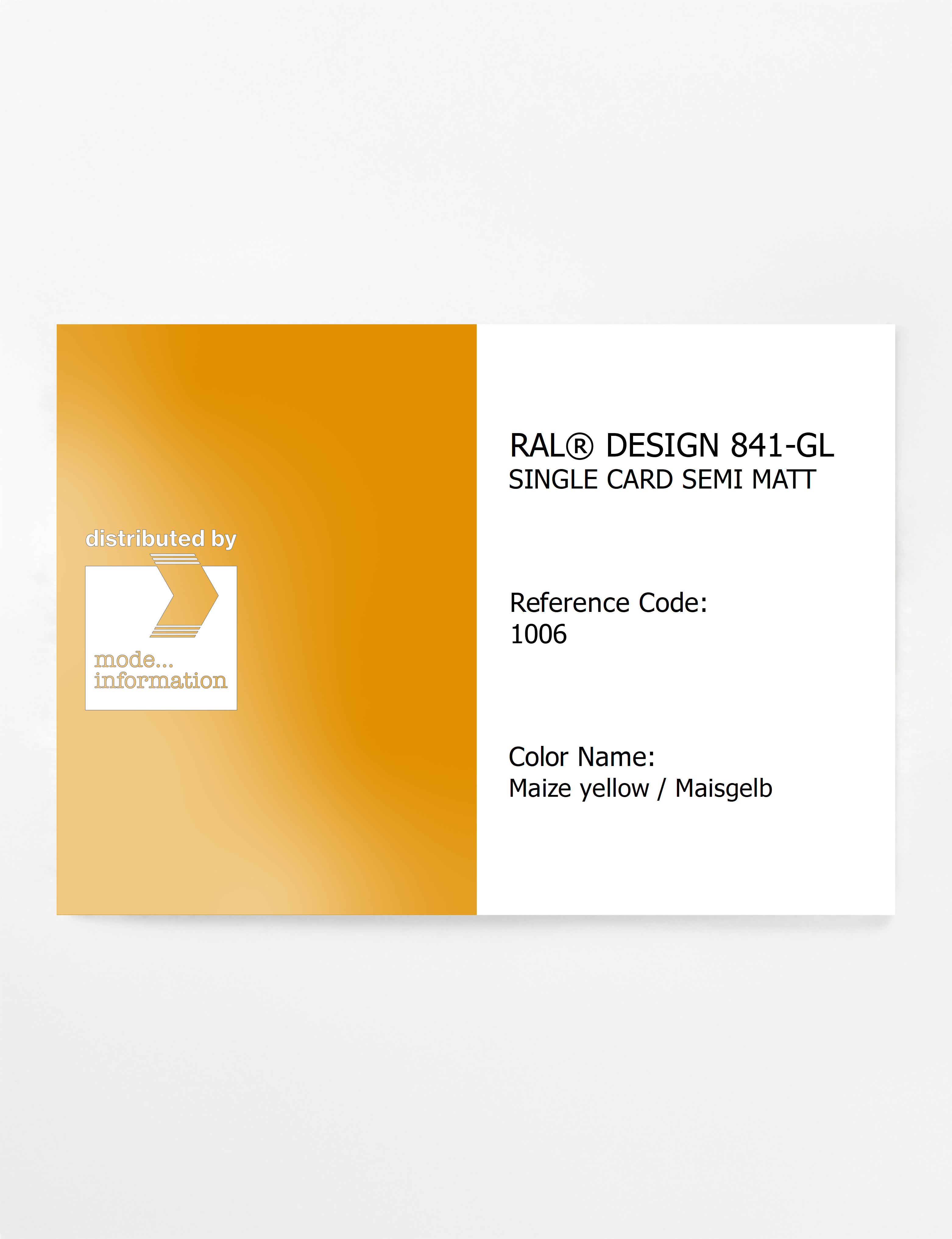 Artikelbild 1 des Artikels “RAL® CLASSIC 841-GL SINGLE CARD 1006 Maize yellow / Maisgelb “