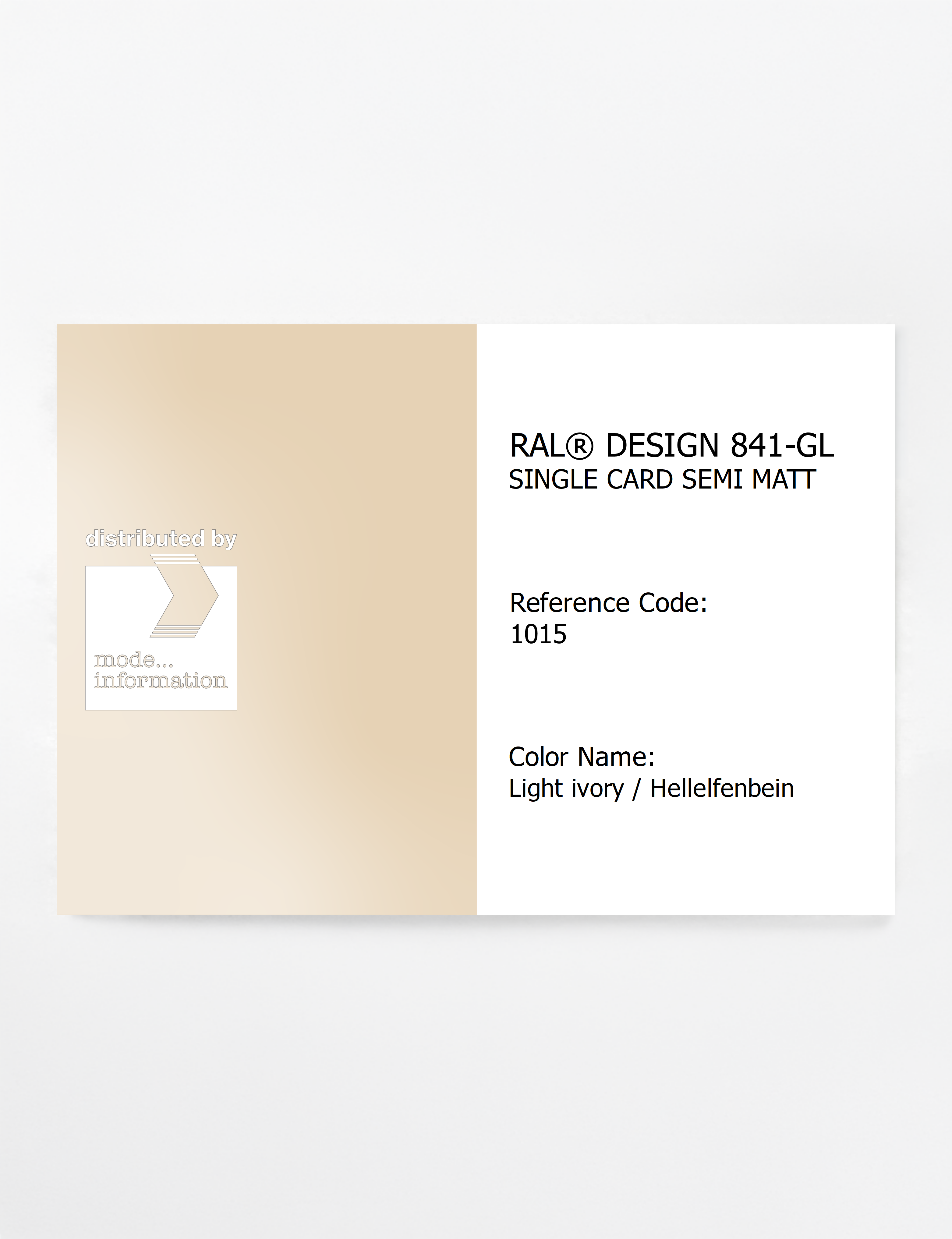Artikelbild 1 des Artikels “RAL® CLASSIC 841-GL SINGLE CARD 1015 Light ivory / Hellelfenbein “