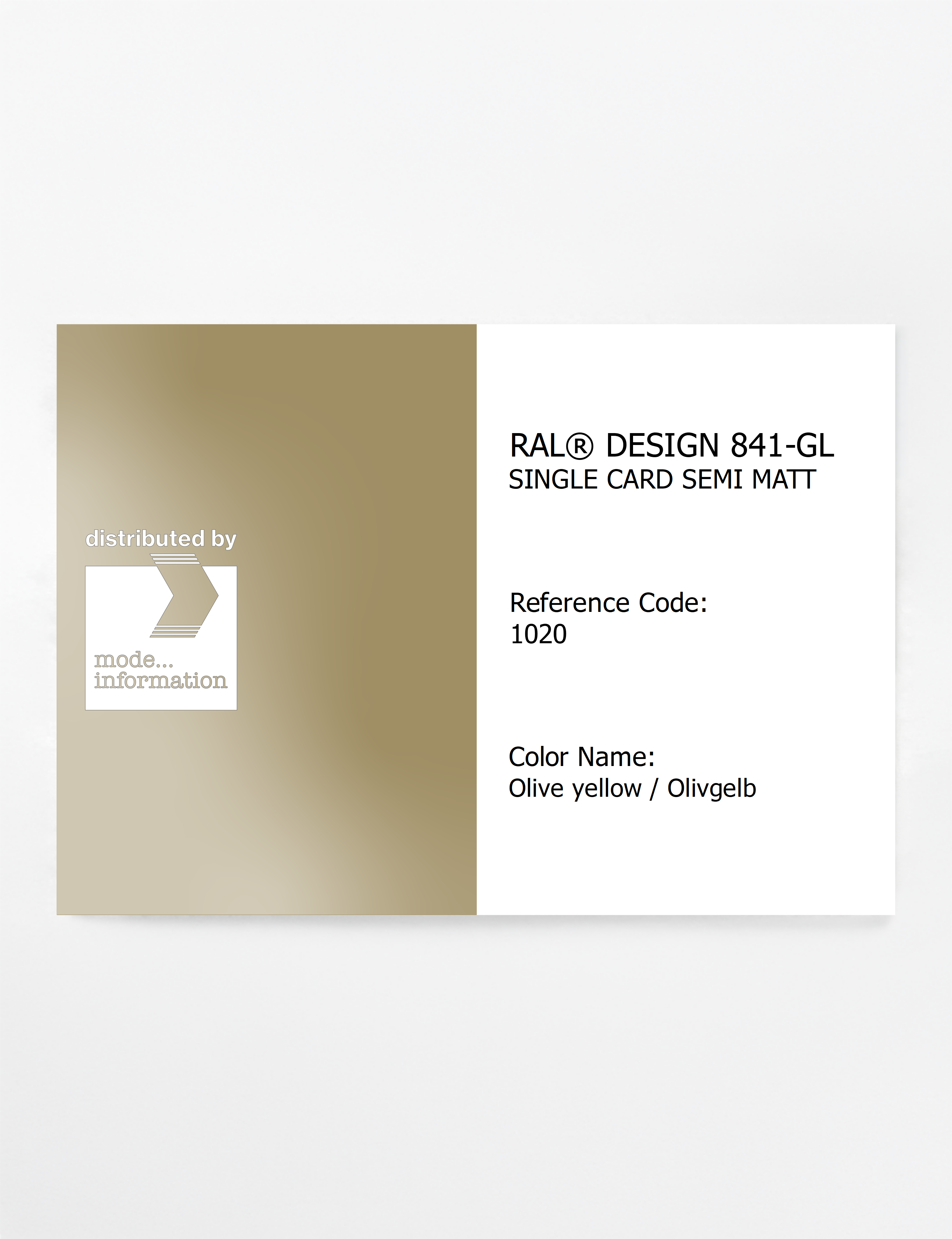 Artikelbild 1 des Artikels “RAL® CLASSIC 841-GL SINGLE CARD 1020 Olive yellow / Olivgelb “