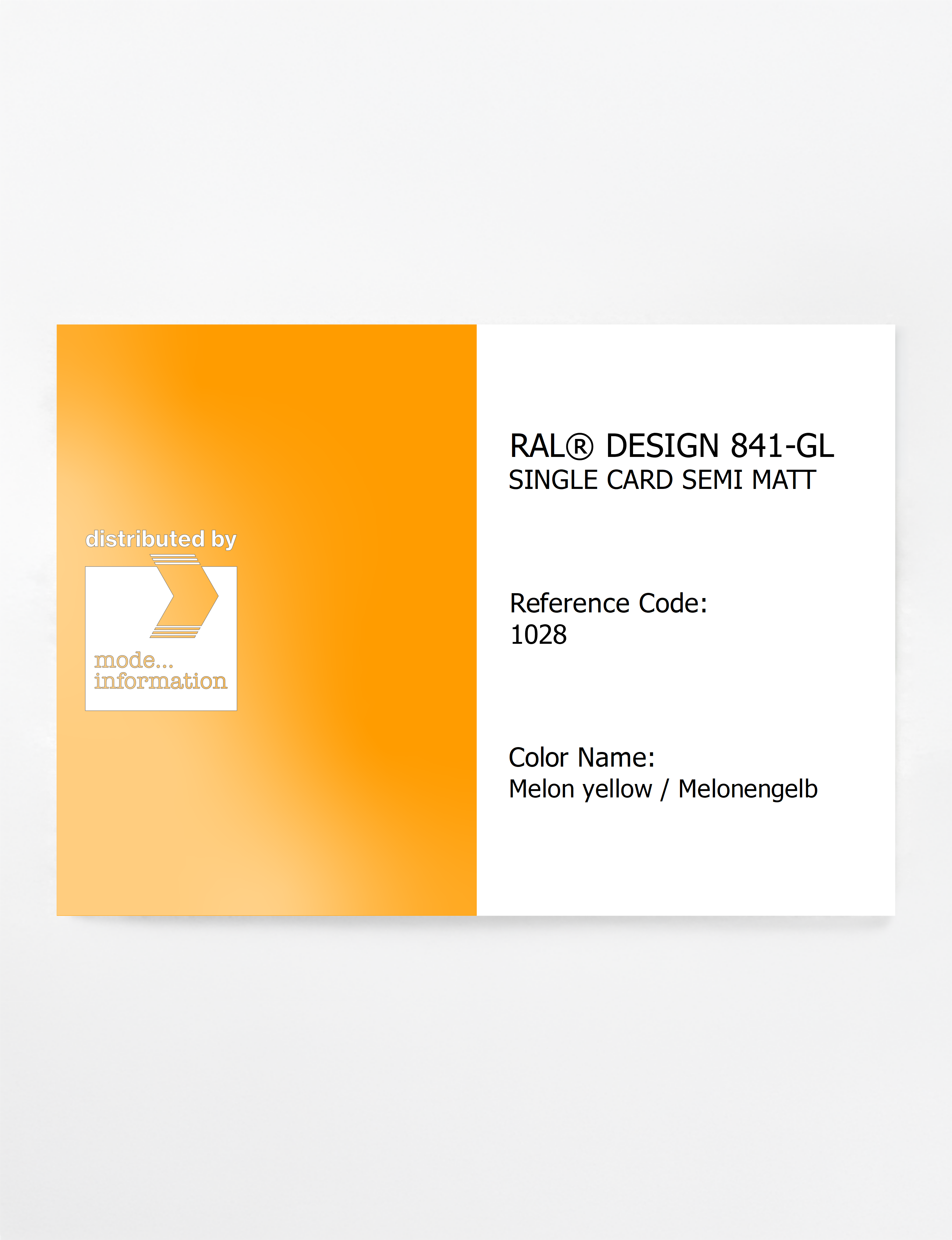 Artikelbild 1 des Artikels “RAL® CLASSIC 841-GL SINGLE CARD 1028 Melon yellow / Melonengelb “