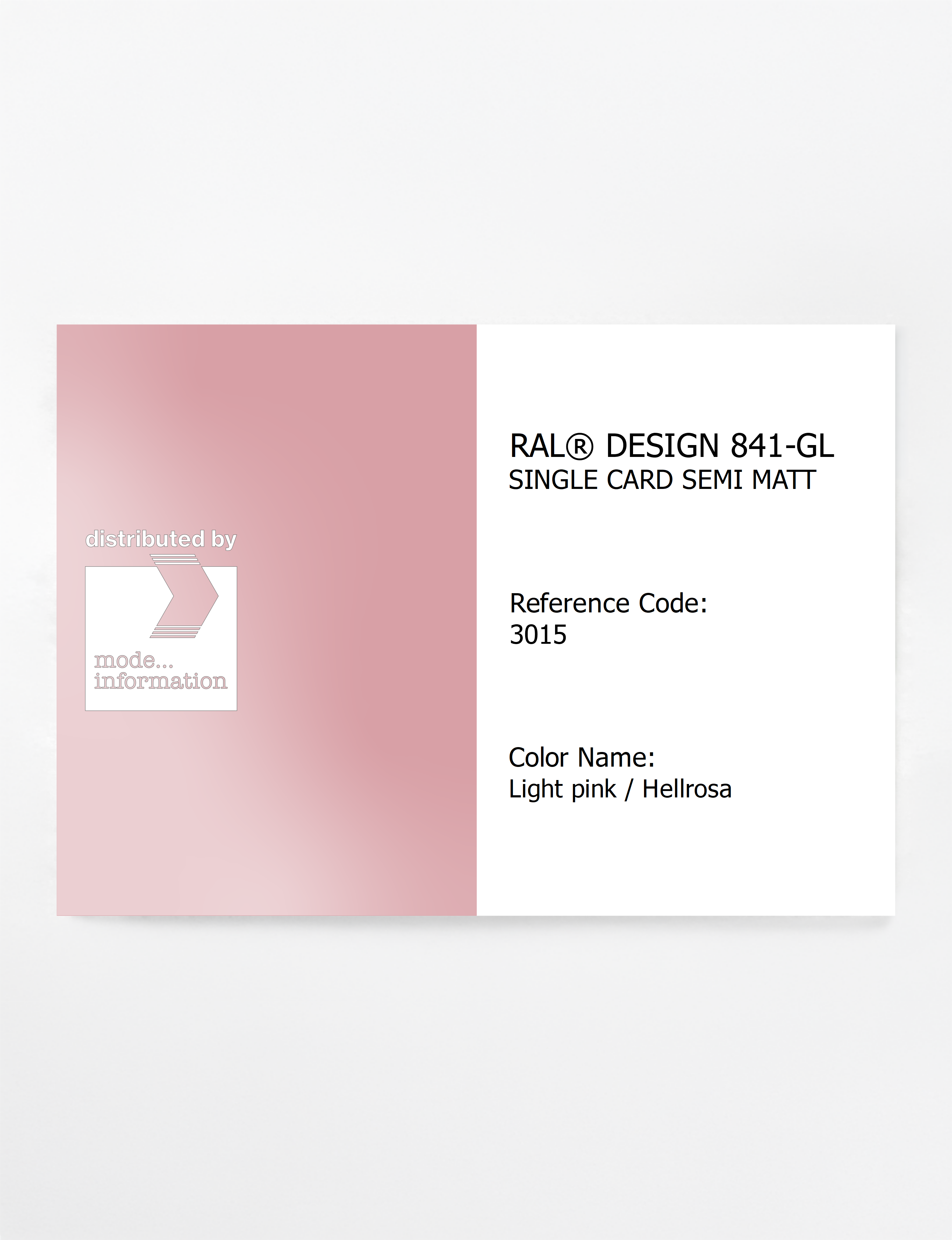 Artikelbild 1 des Artikels “RAL® CLASSIC 841-GL SINGLE CARD 3015 Light pink / Hellrosa “