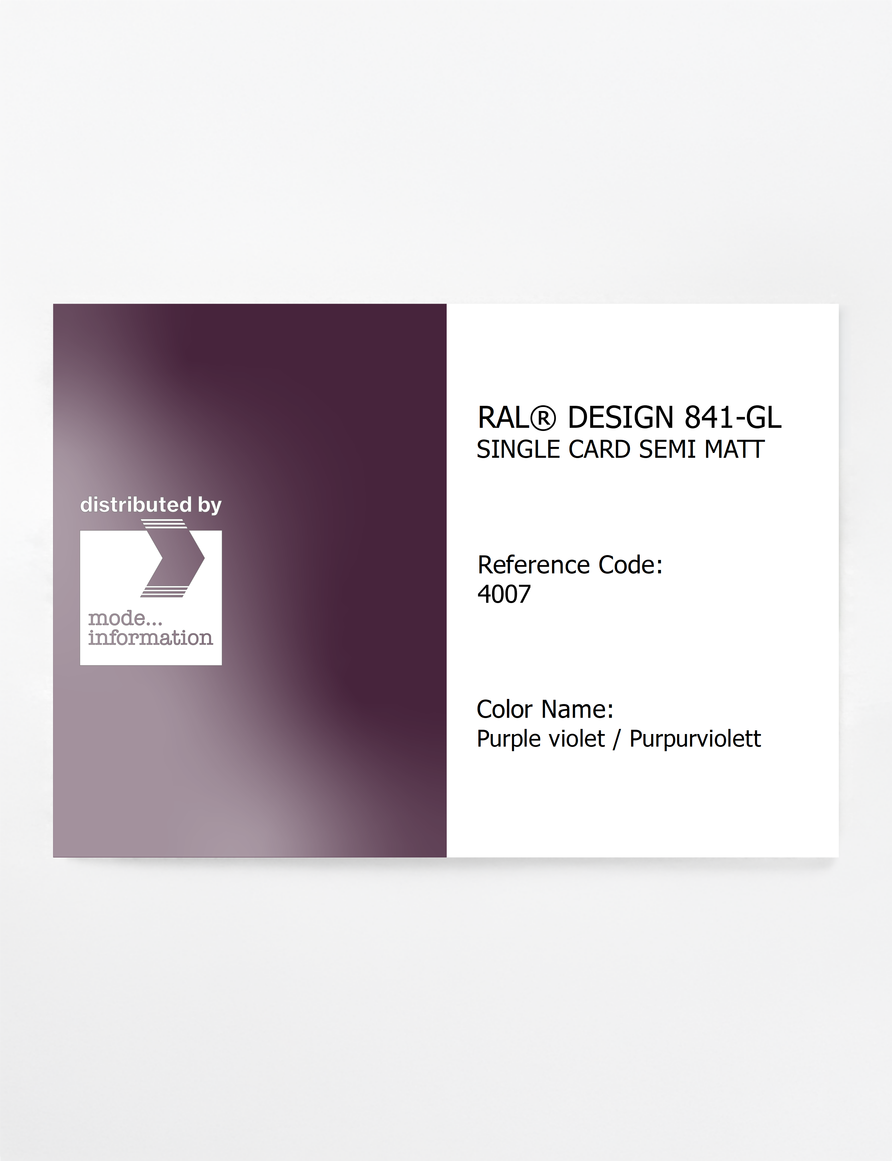 Artikelbild 1 des Artikels “RAL® CLASSIC 841-GL SINGLE CARD 4007 Purple violet / Purpurviolett “