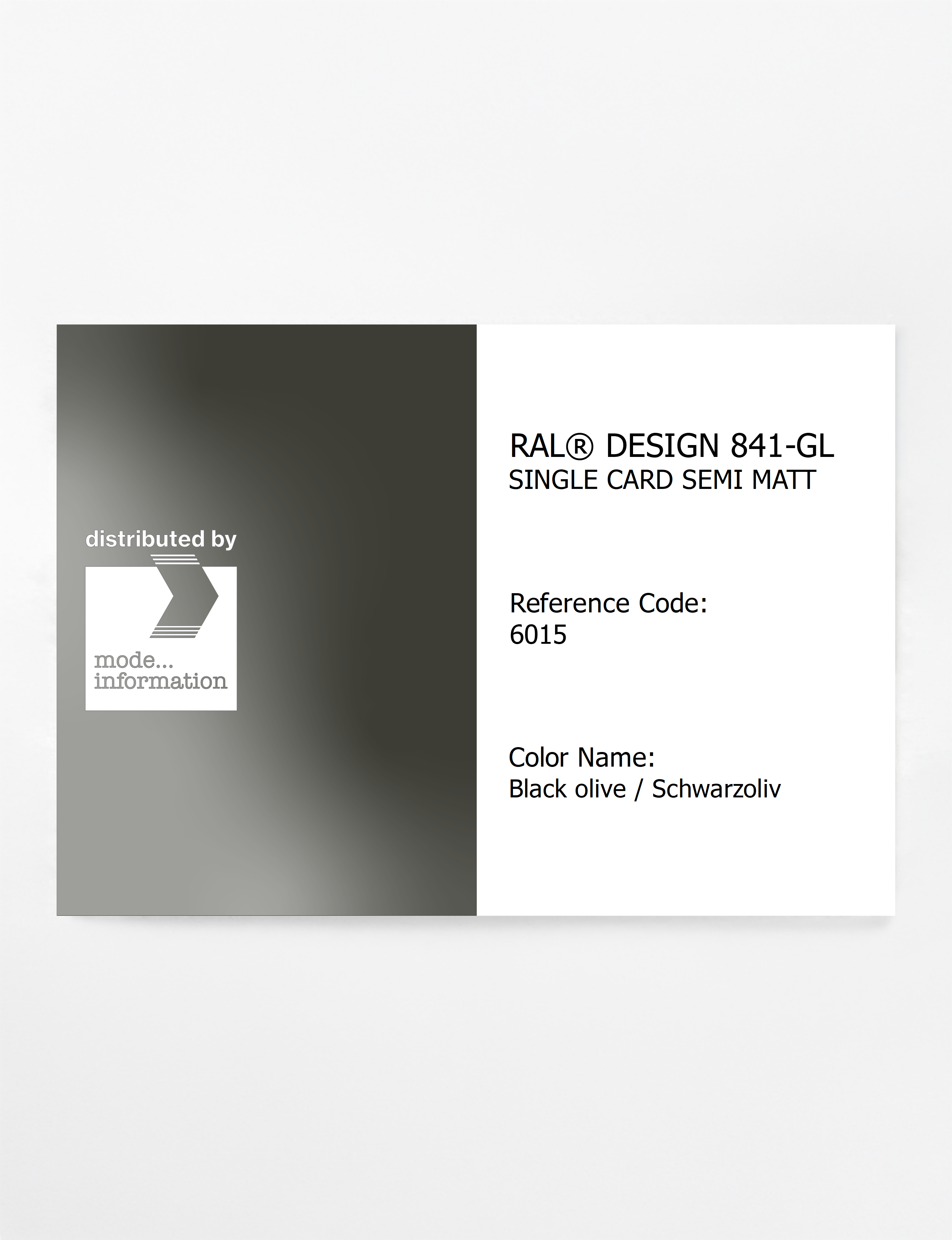 Artikelbild 1 des Artikels “RAL® CLASSIC 841-GL SINGLE CARD 6015 Black olive / Schwarzoliv “