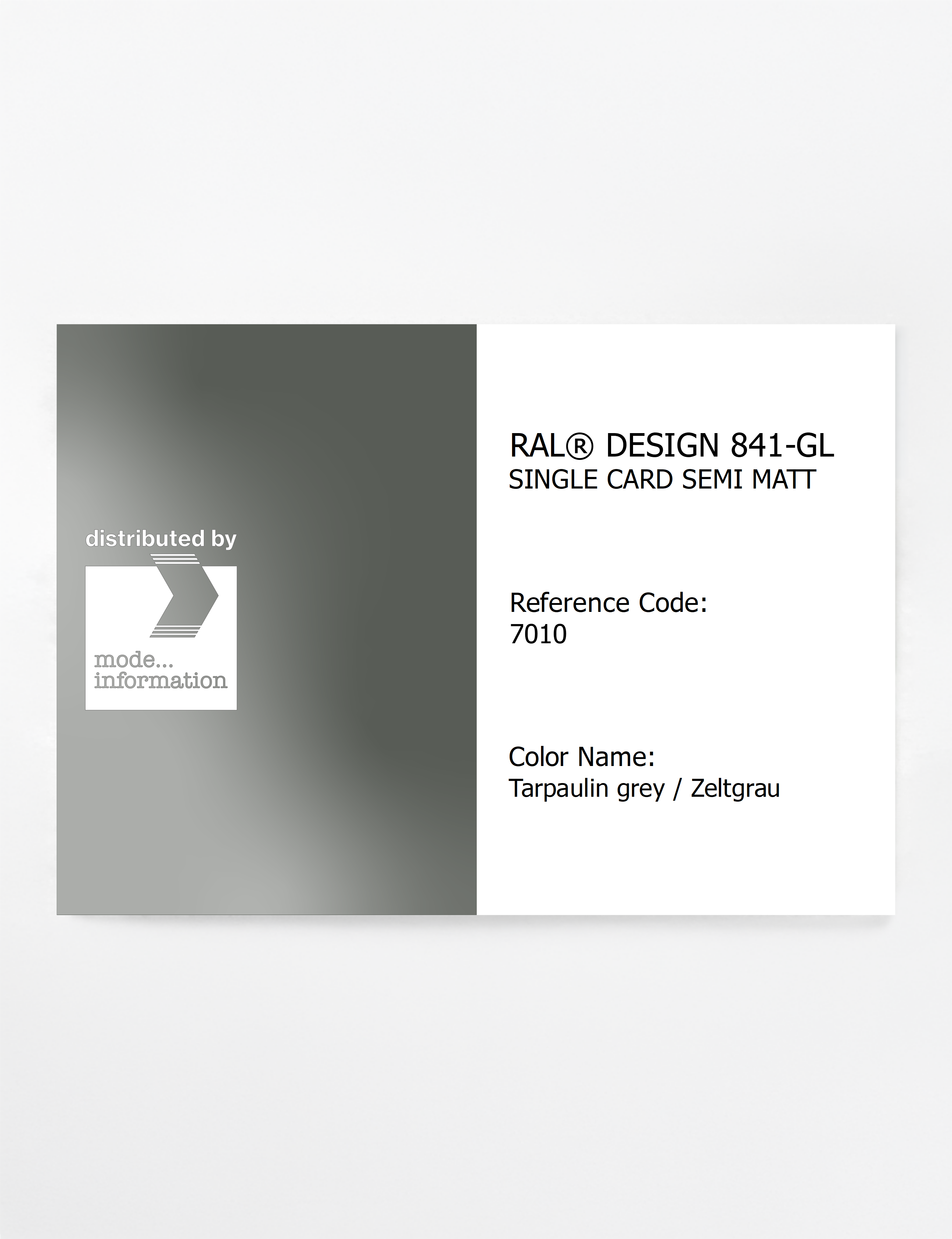 Artikelbild 1 des Artikels “RAL® CLASSIC 841-GL SINGLE CARD 7010 Tarpaulin grey / Zeltgrau “