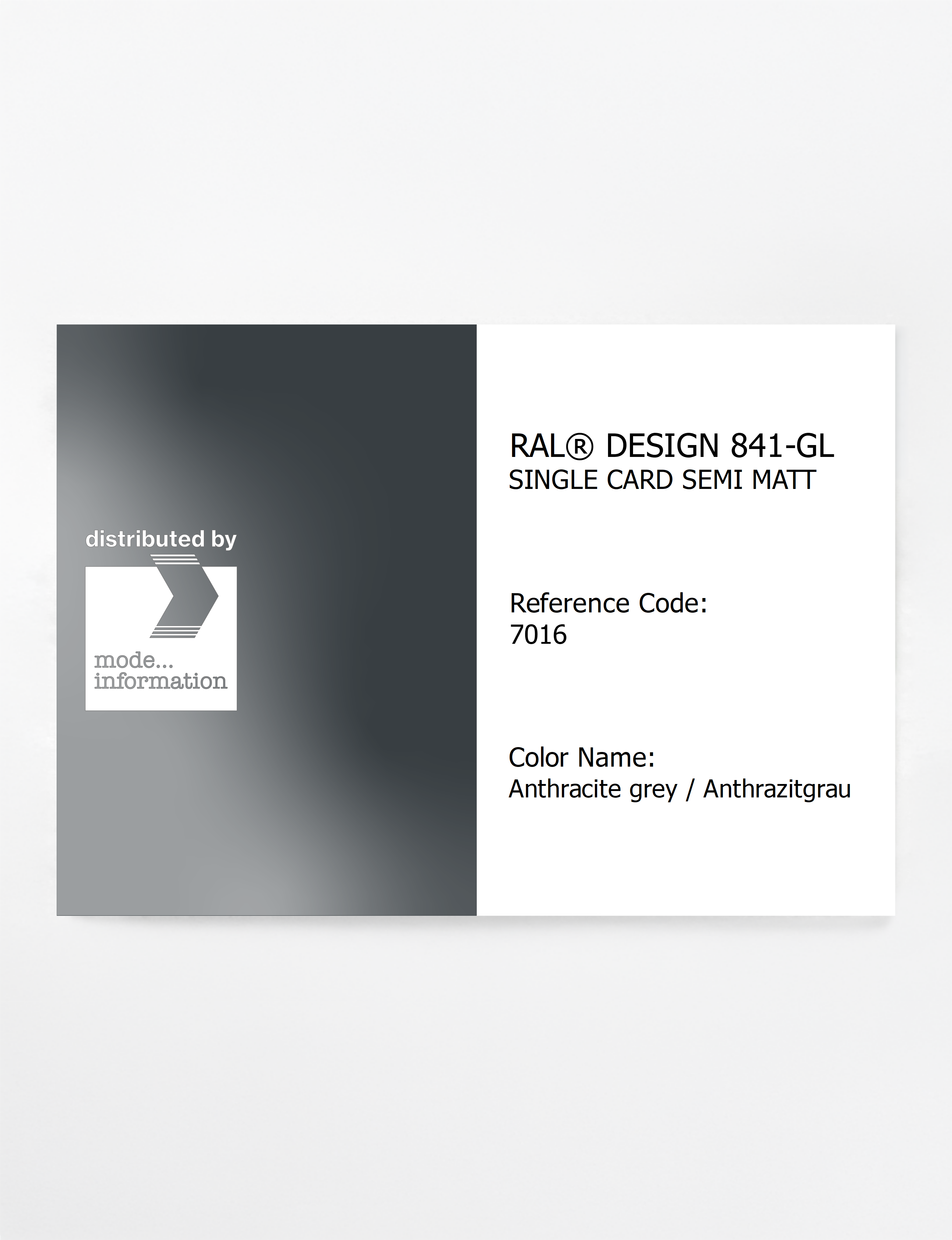 Artikelbild 1 des Artikels “RAL® CLASSIC 841-GL SINGLE CARD 7016 Anthracite grey / Anthrazitgrau “