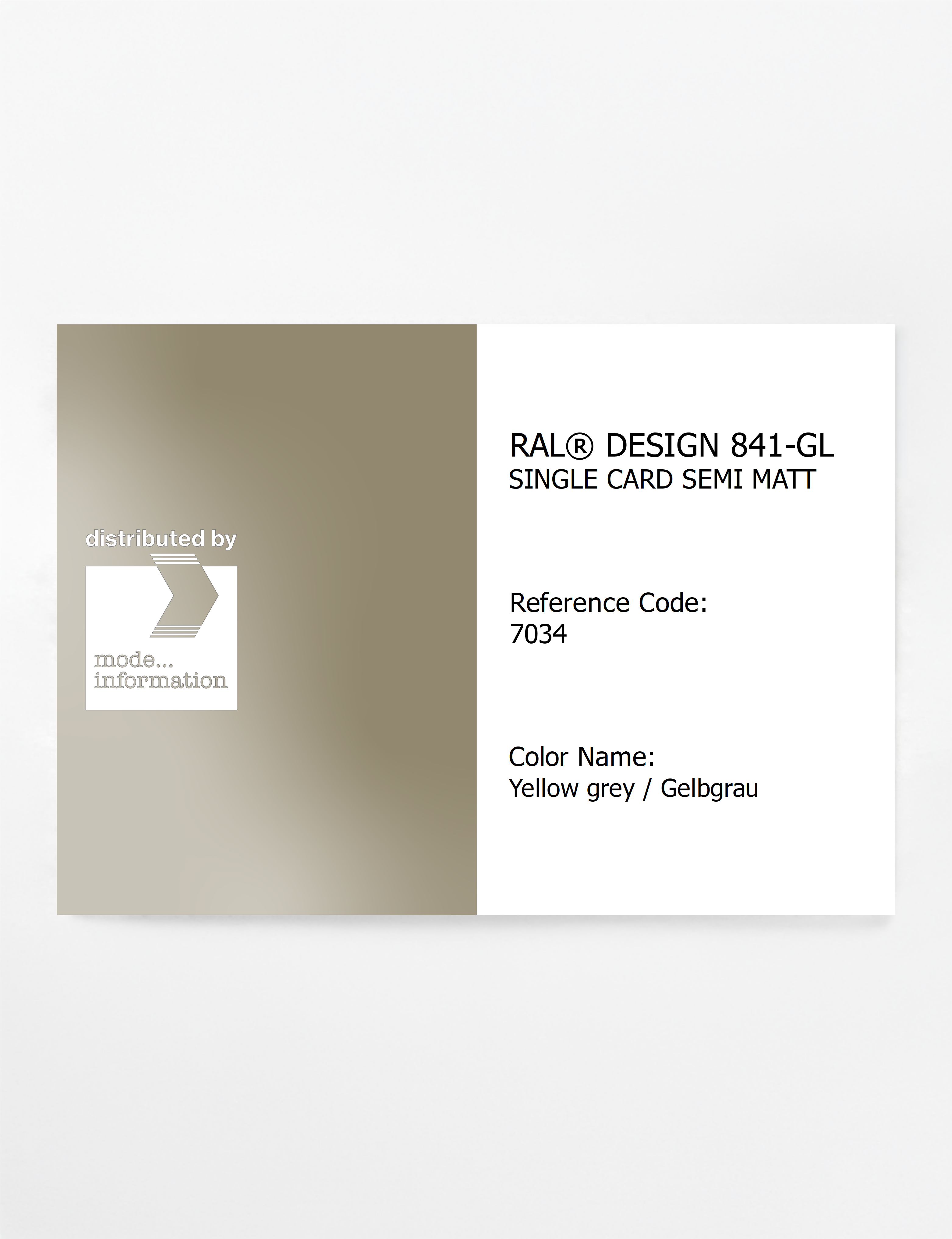 Artikelbild 1 des Artikels “RAL® CLASSIC 841-GL SINGLE CARD 7034 Yellow grey / Gelbgrau “