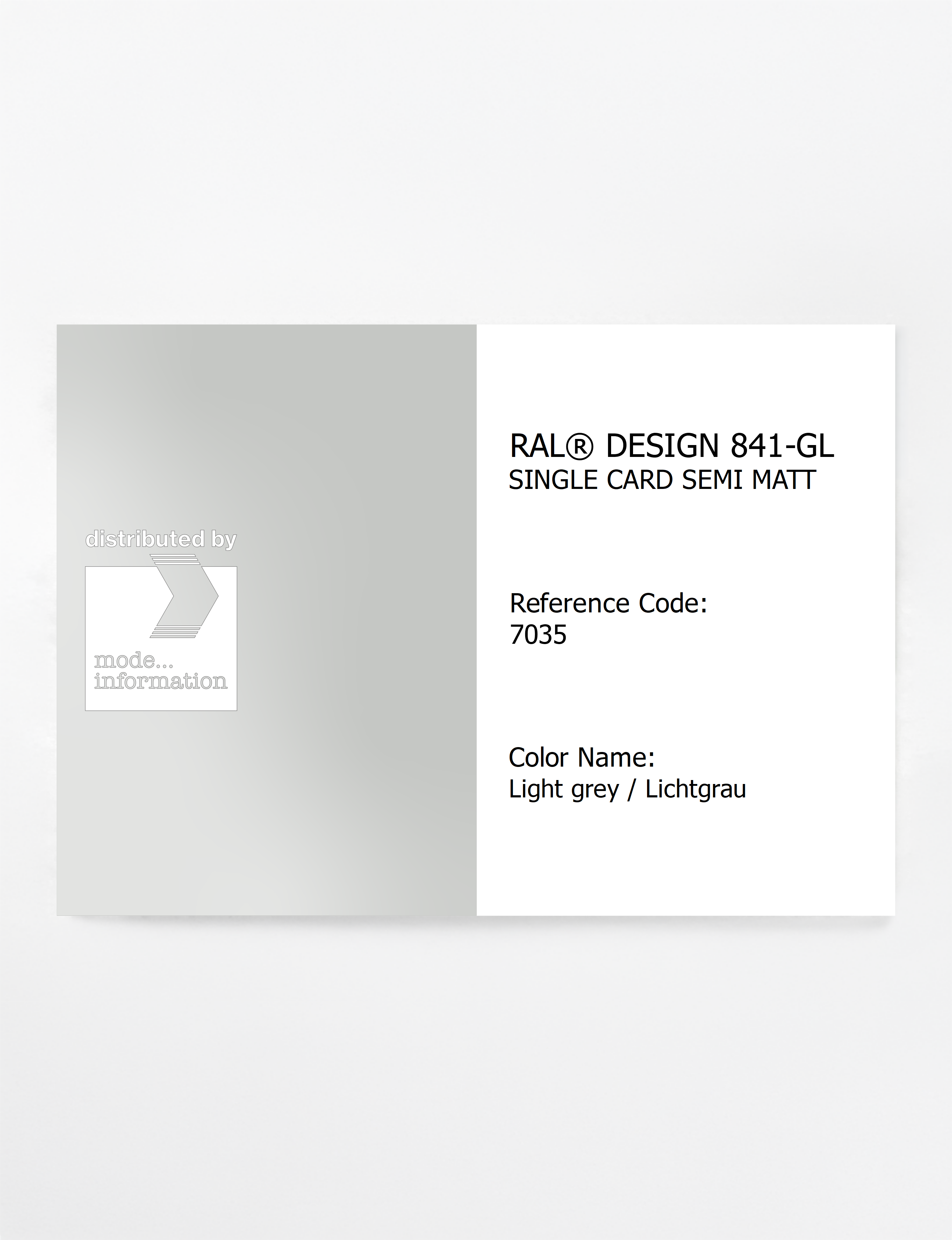 Artikelbild 1 des Artikels “RAL® CLASSIC 841-GL SINGLE CARD 7035 Light grey / Lichtgrau “