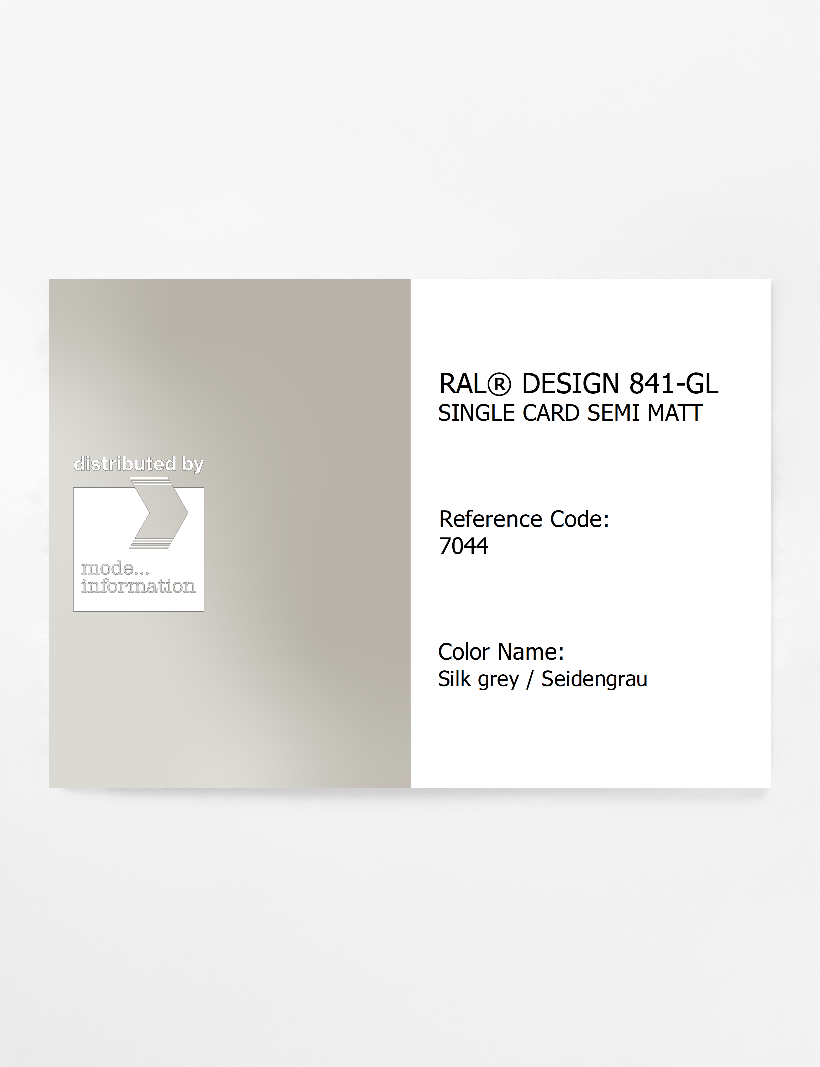 Artikelbild 1 des Artikels “RAL® CLASSIC 841-GL SINGLE CARD 7044 Silk grey / Seidengrau “