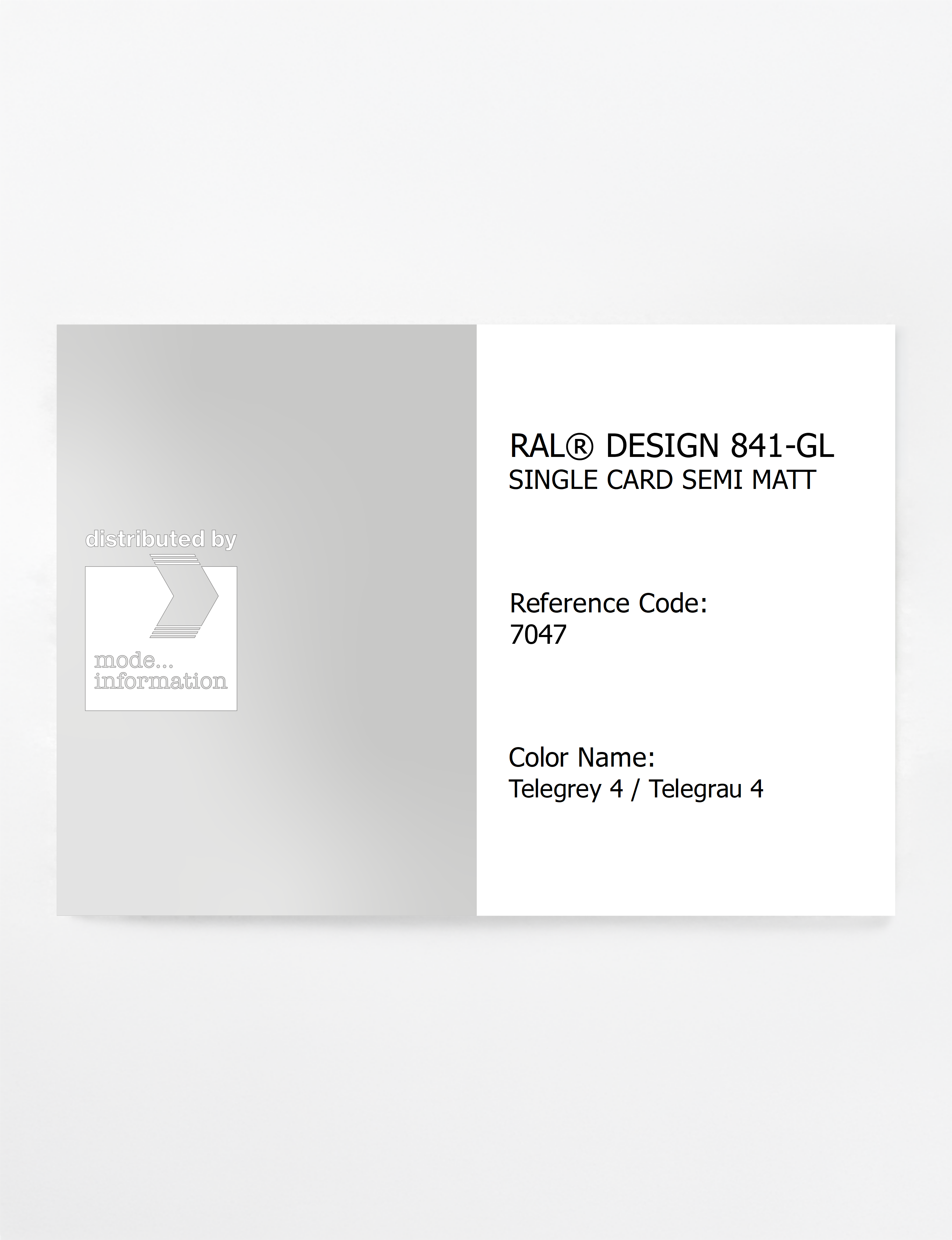 Artikelbild 1 des Artikels “RAL® CLASSIC 841-GL SINGLE CARD 7047 Telegrey 4 / Telegrau 4 “