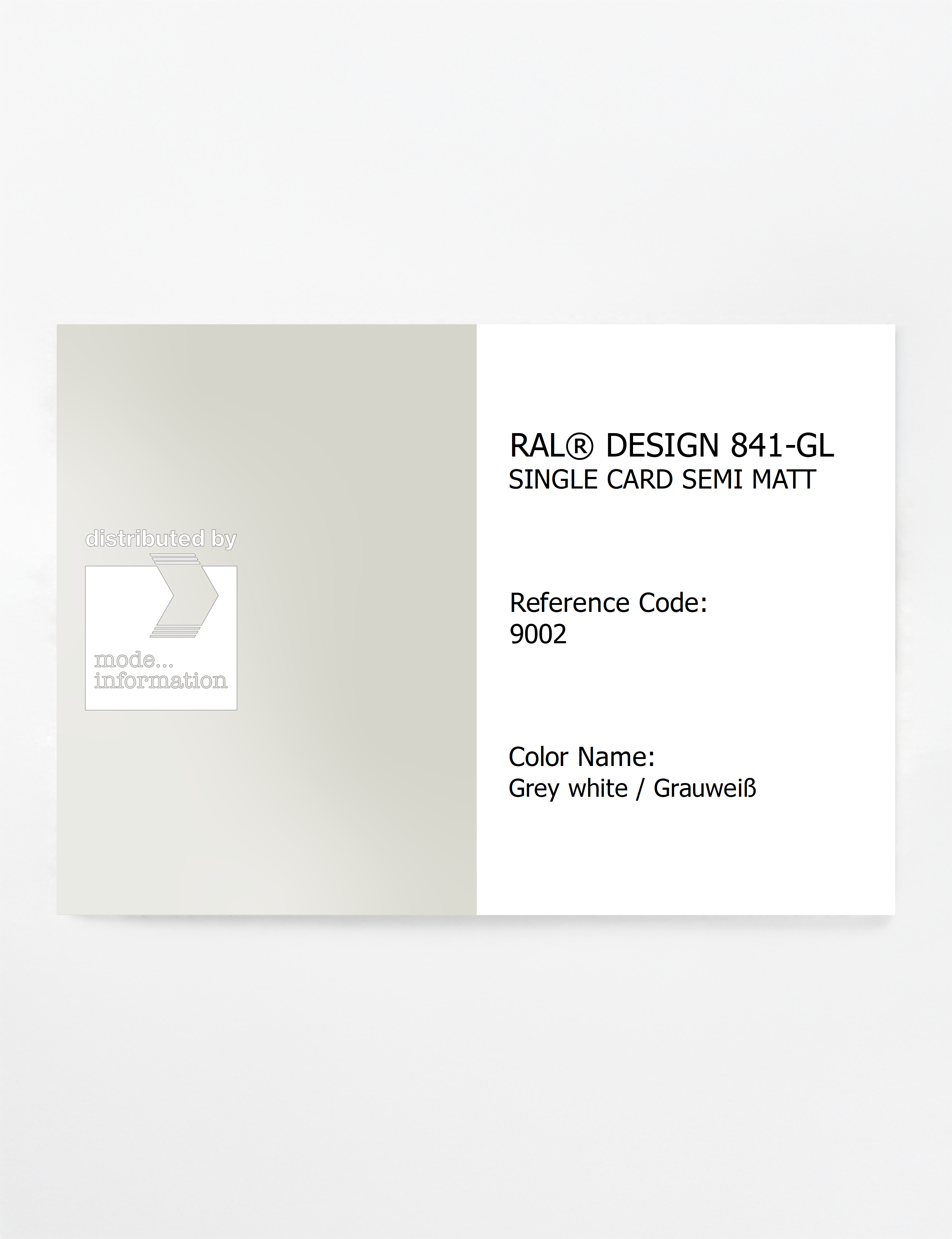 Artikelbild 1 des Artikels “RAL® CLASSIC 841-GL SINGLE CARD 9002 Grey white / Grauweiß “